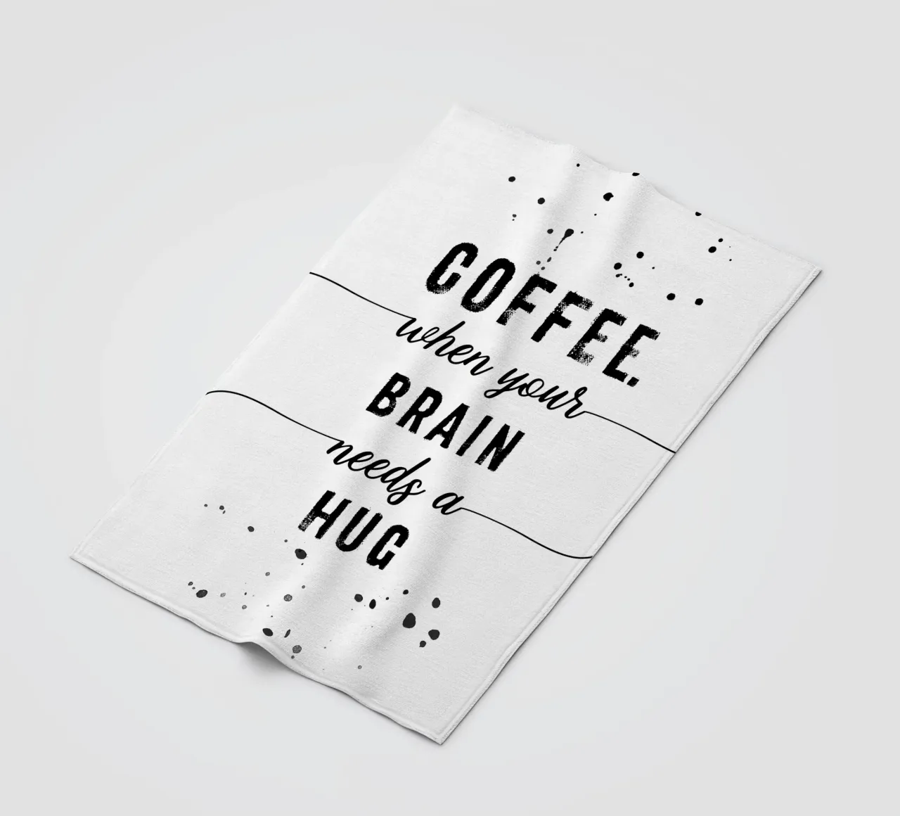 TEXT ART Coffee - when your brain needs a hug coperta in pile da Melanie Viola