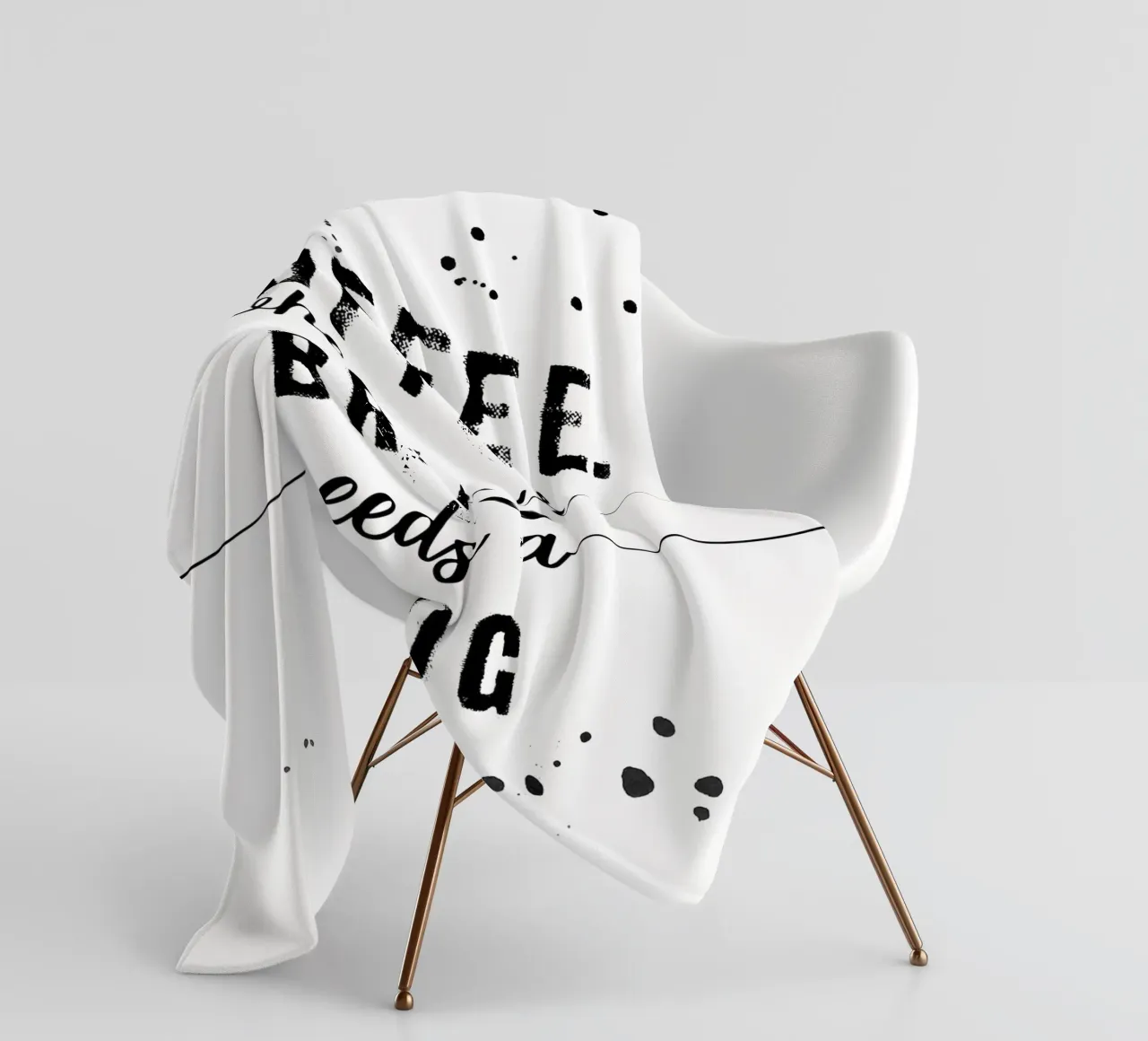 TEXT ART Coffee - when your brain needs a hug coperta in pile da Melanie Viola