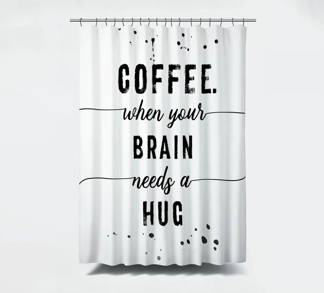 TEXT ART Coffee - when your brain needs a hug tenda da doccia da Melanie Viola