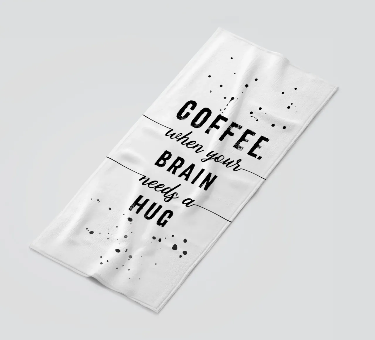 TEXT ART Coffee - when your brain needs a hug telo mare da Melanie Viola