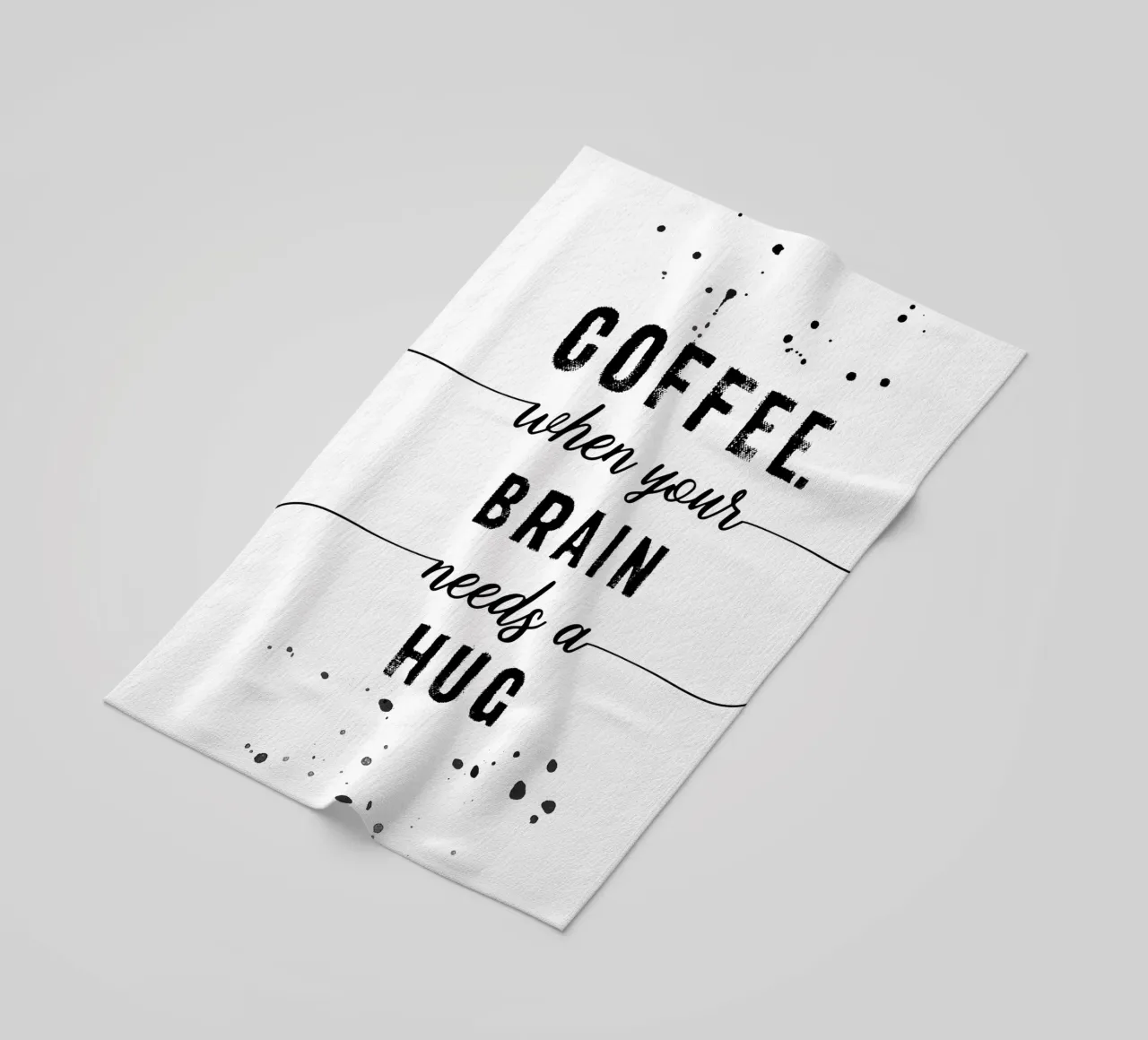 TEXT ART Coffee - when your brain needs a hug telo mare da Melanie Viola