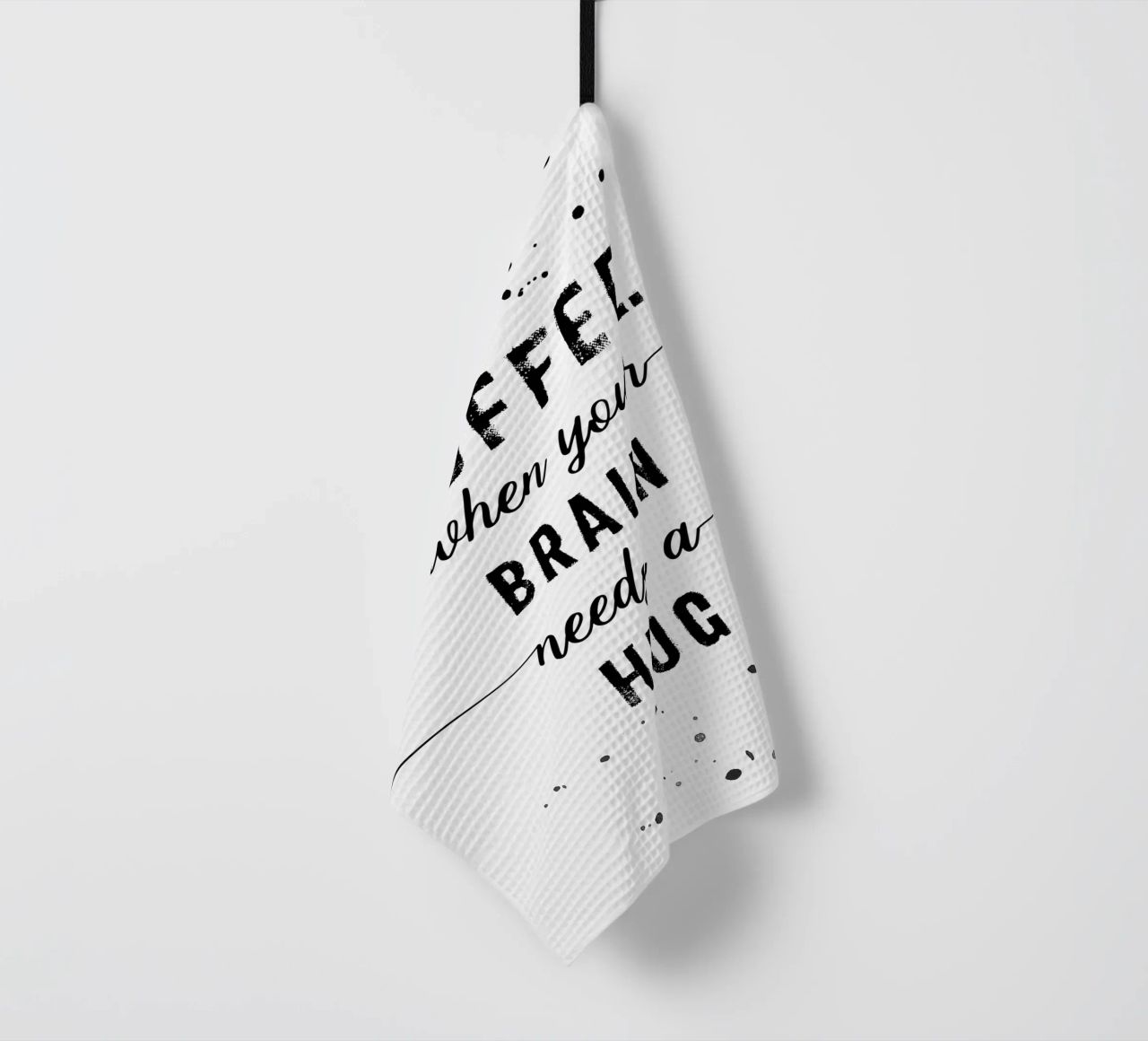 TEXT ART Coffee - when your brain needs a hug canovaccio da cucina da Melanie Viola