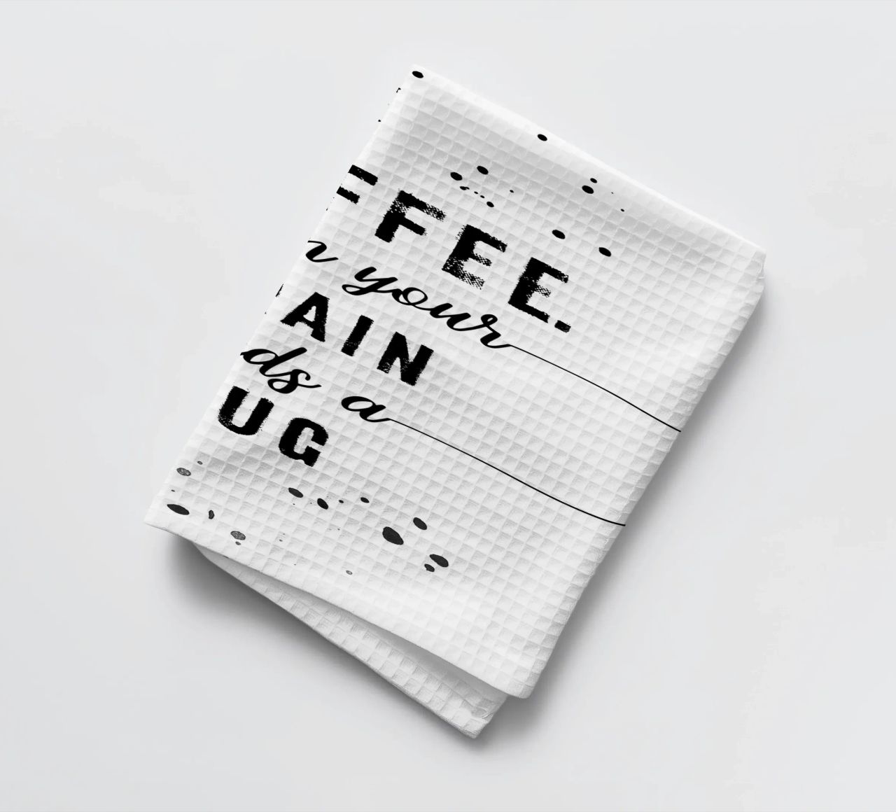 TEXT ART Coffee - when your brain needs a hug canovaccio da cucina da Melanie Viola
