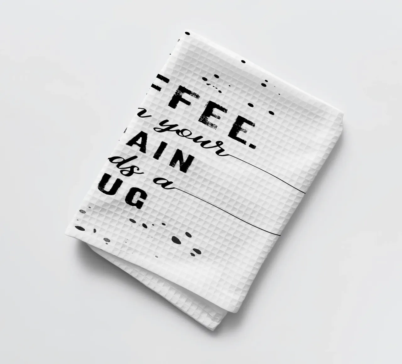 TEXT ART Coffee - when your brain needs a hug torchon de Melanie Viola