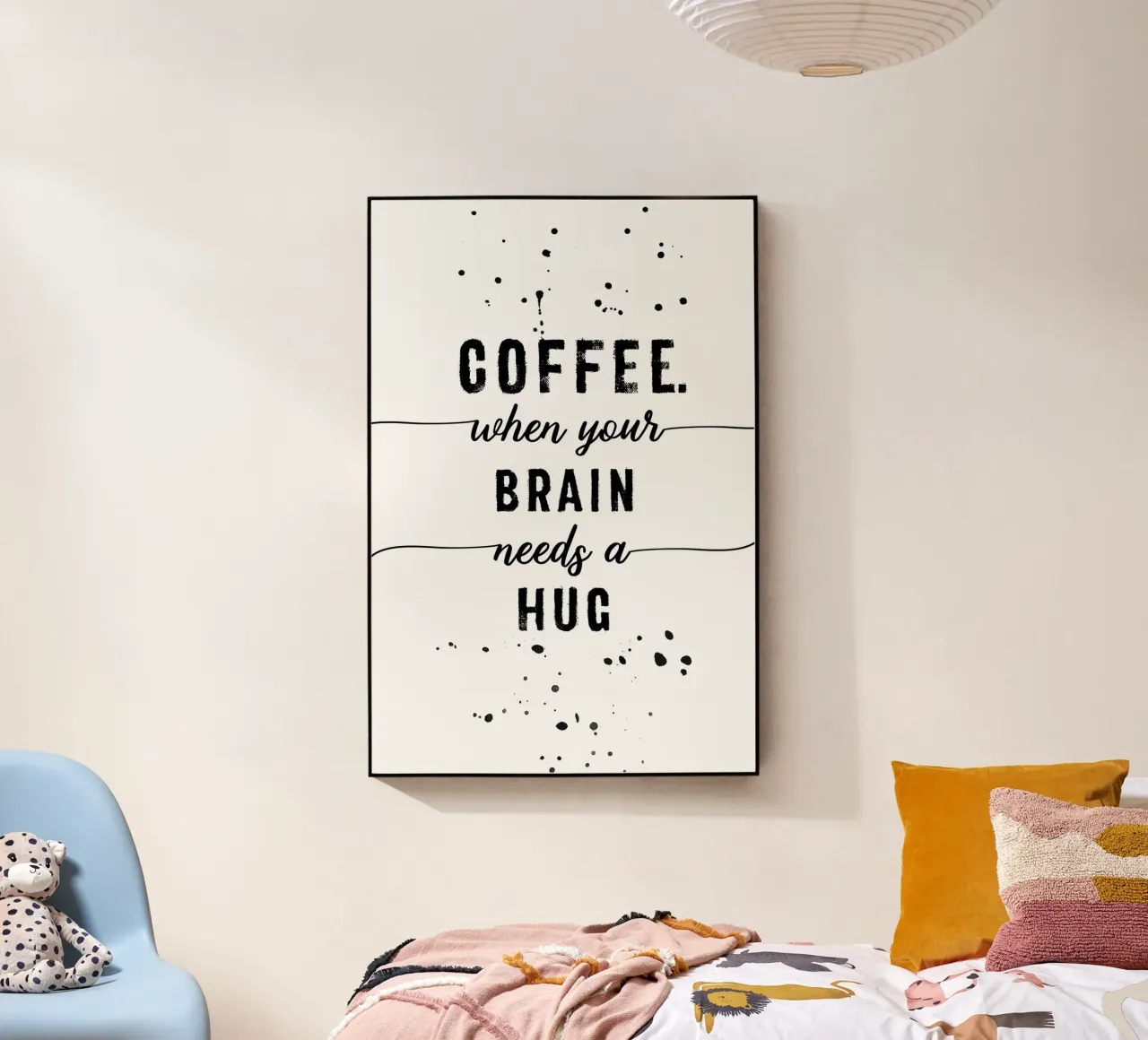 TEXT ART Coffee - when your brain needs a hug plexiglass da Melanie Viola