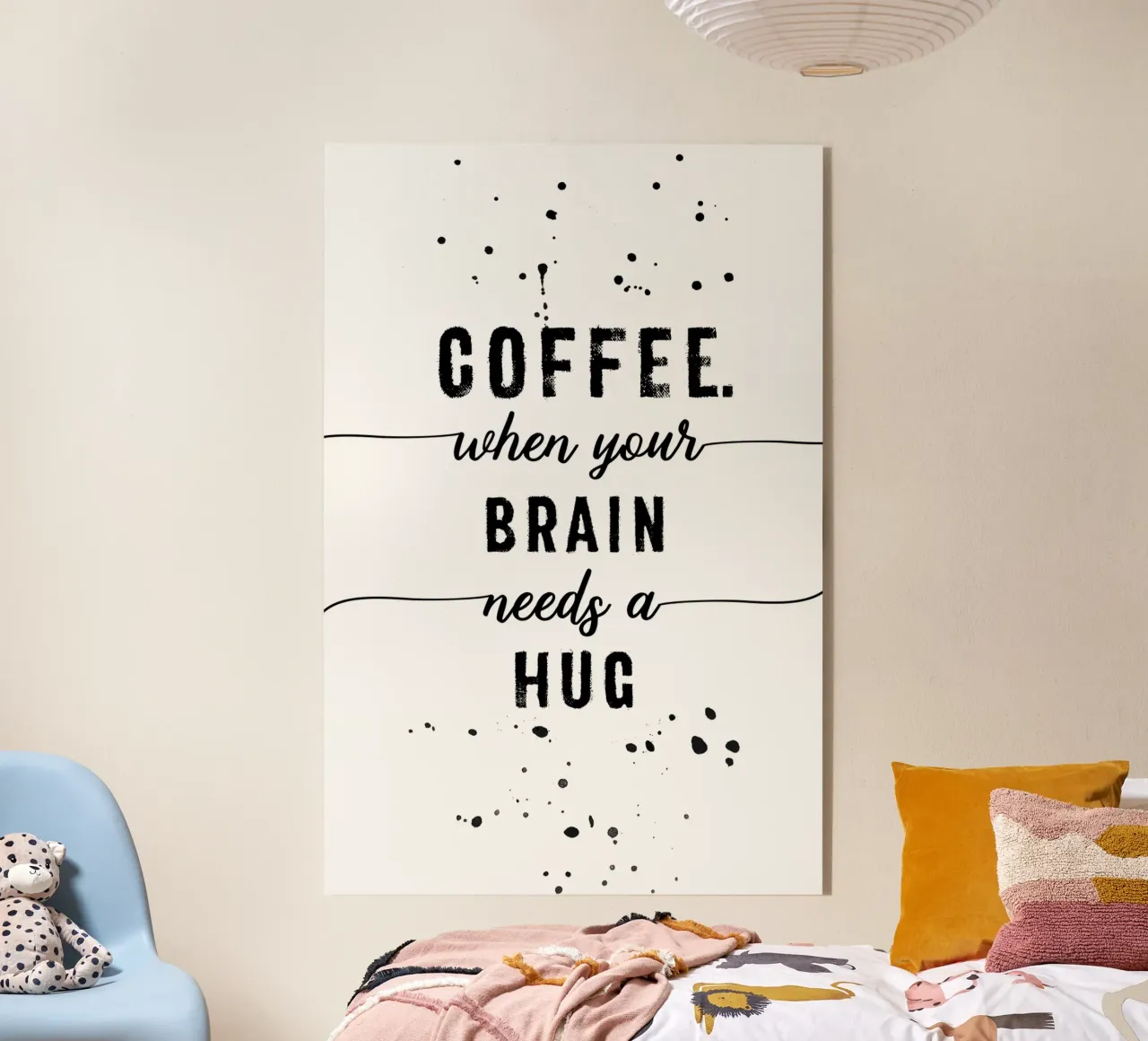 TEXT ART Coffee - when your brain needs a hug Acryl-Glas von Melanie Viola