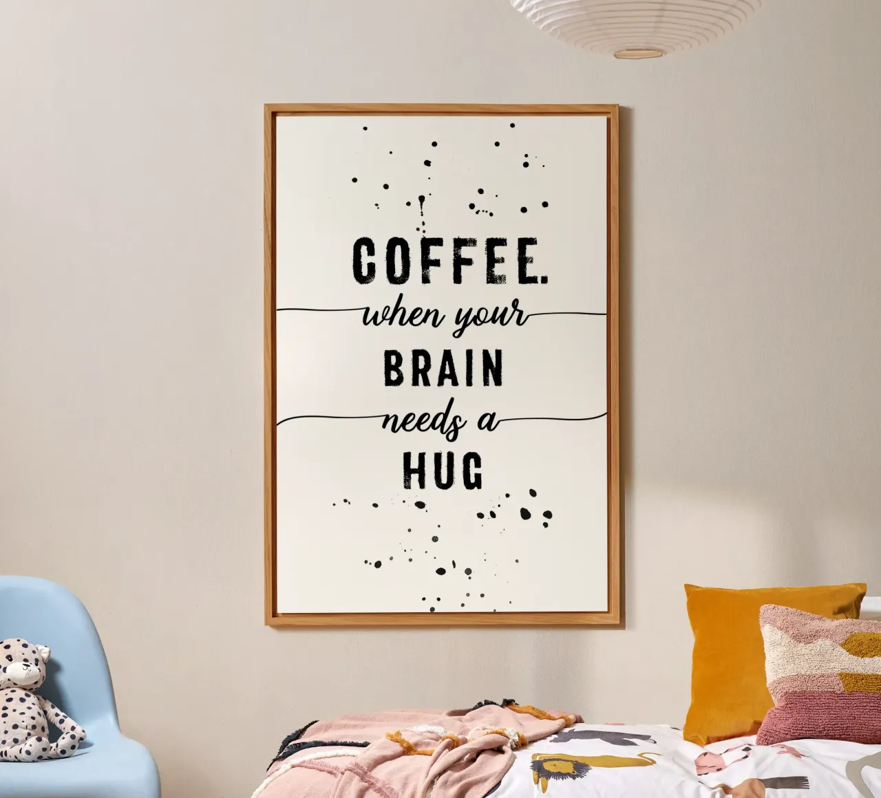 TEXT ART Coffee - when your brain needs a hug alluminio dibond da Melanie Viola