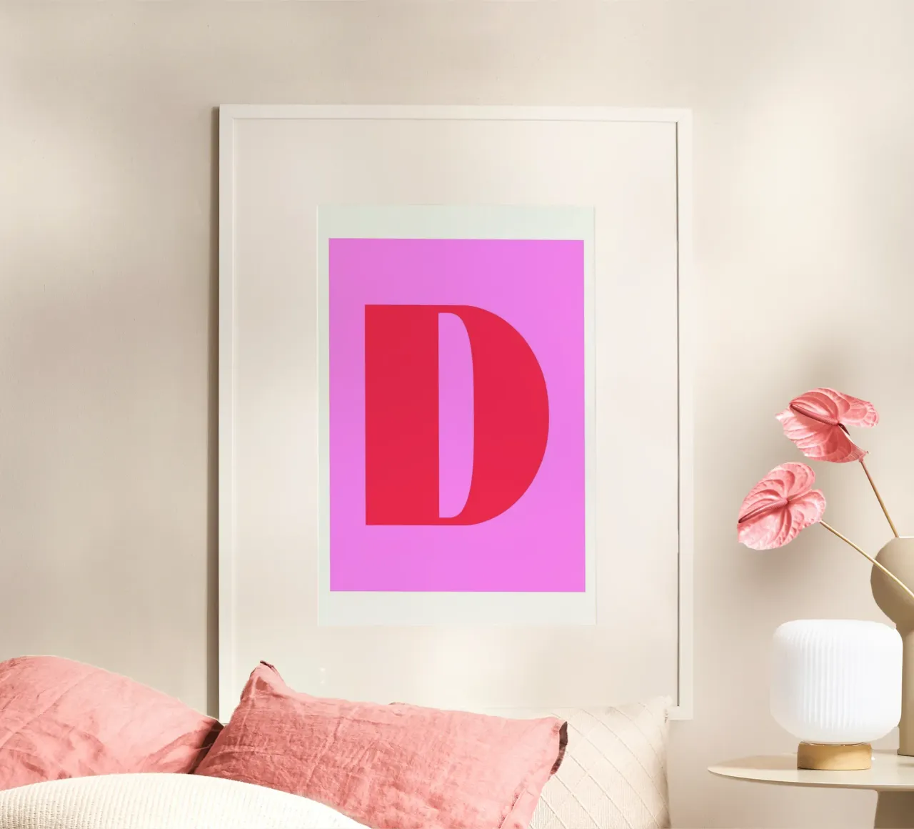 Colorful D poster con telaio in alluminio da Mottos by Sinan Saydik