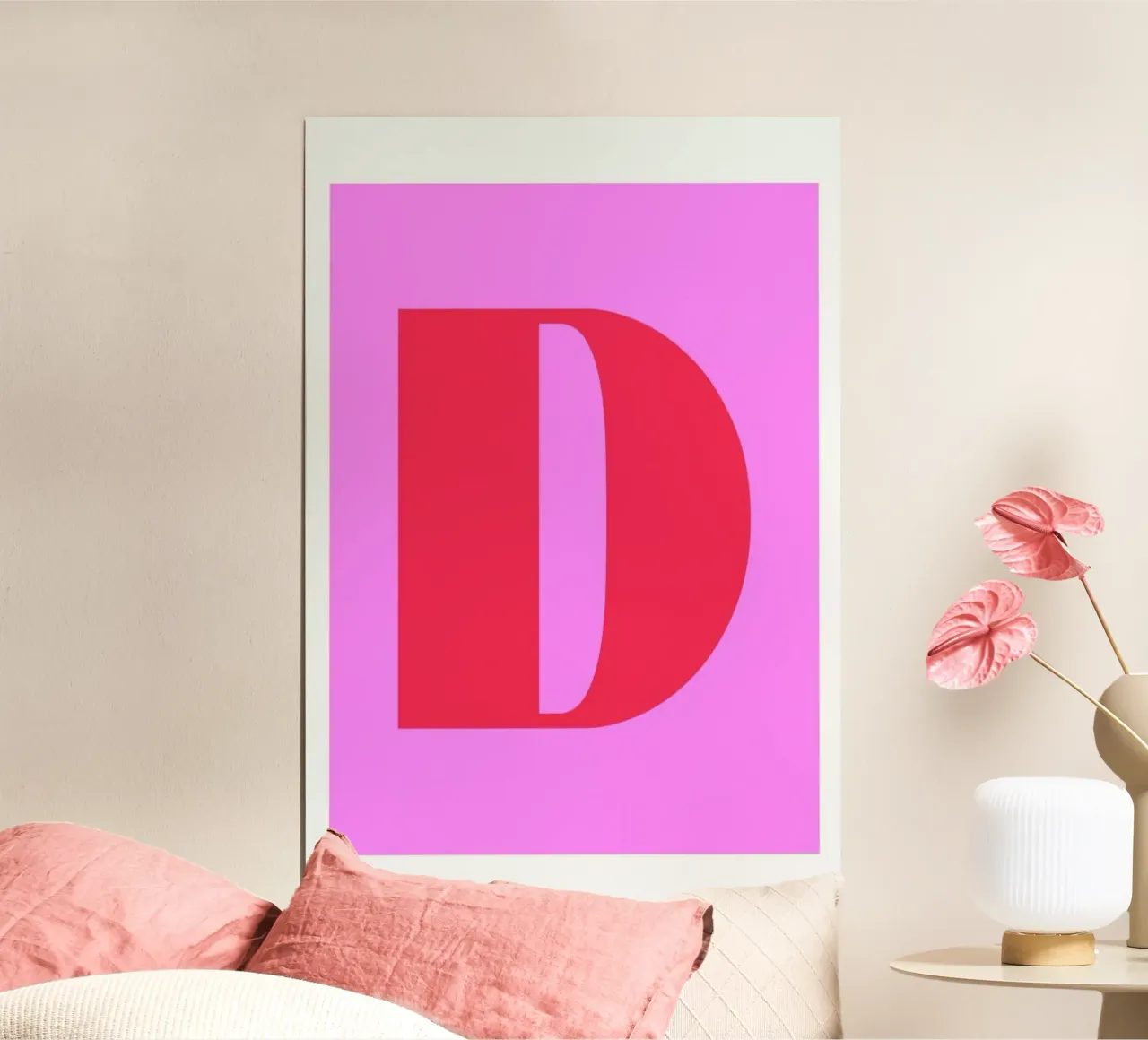 Colorful D poster con telaio in alluminio da Mottos by Sinan Saydik