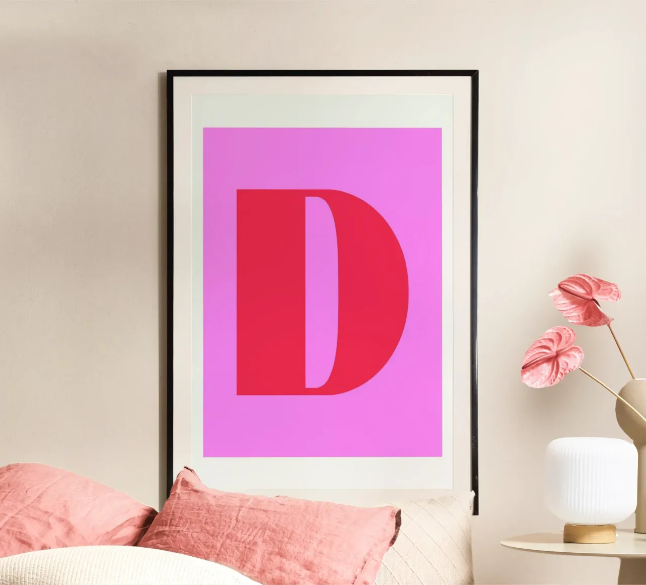 Colorful D poster con telaio in alluminio da Mottos by Sinan Saydik