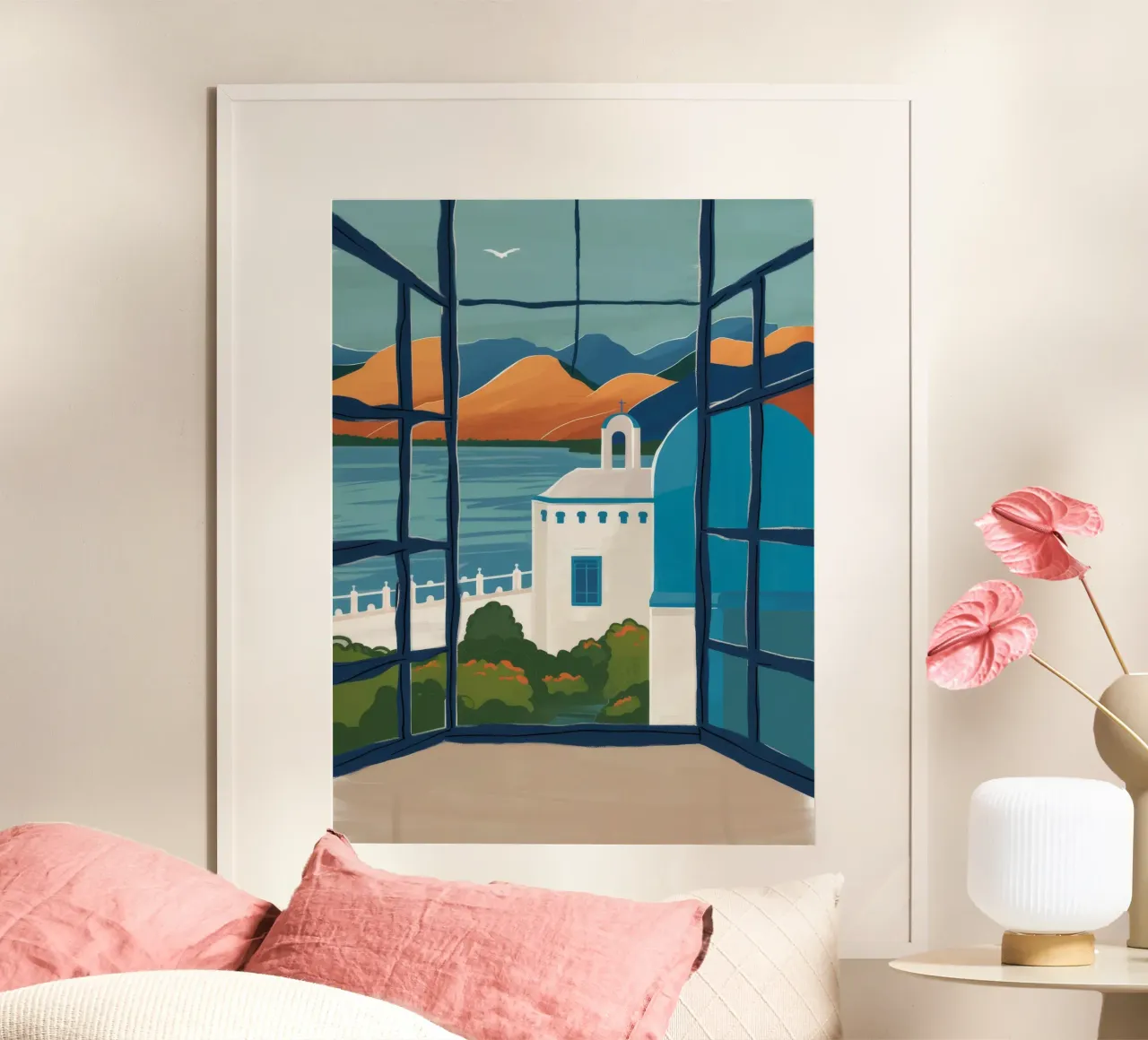 Fenster zum Meer Poster mit Kunststoffrahmen von FadeAura
