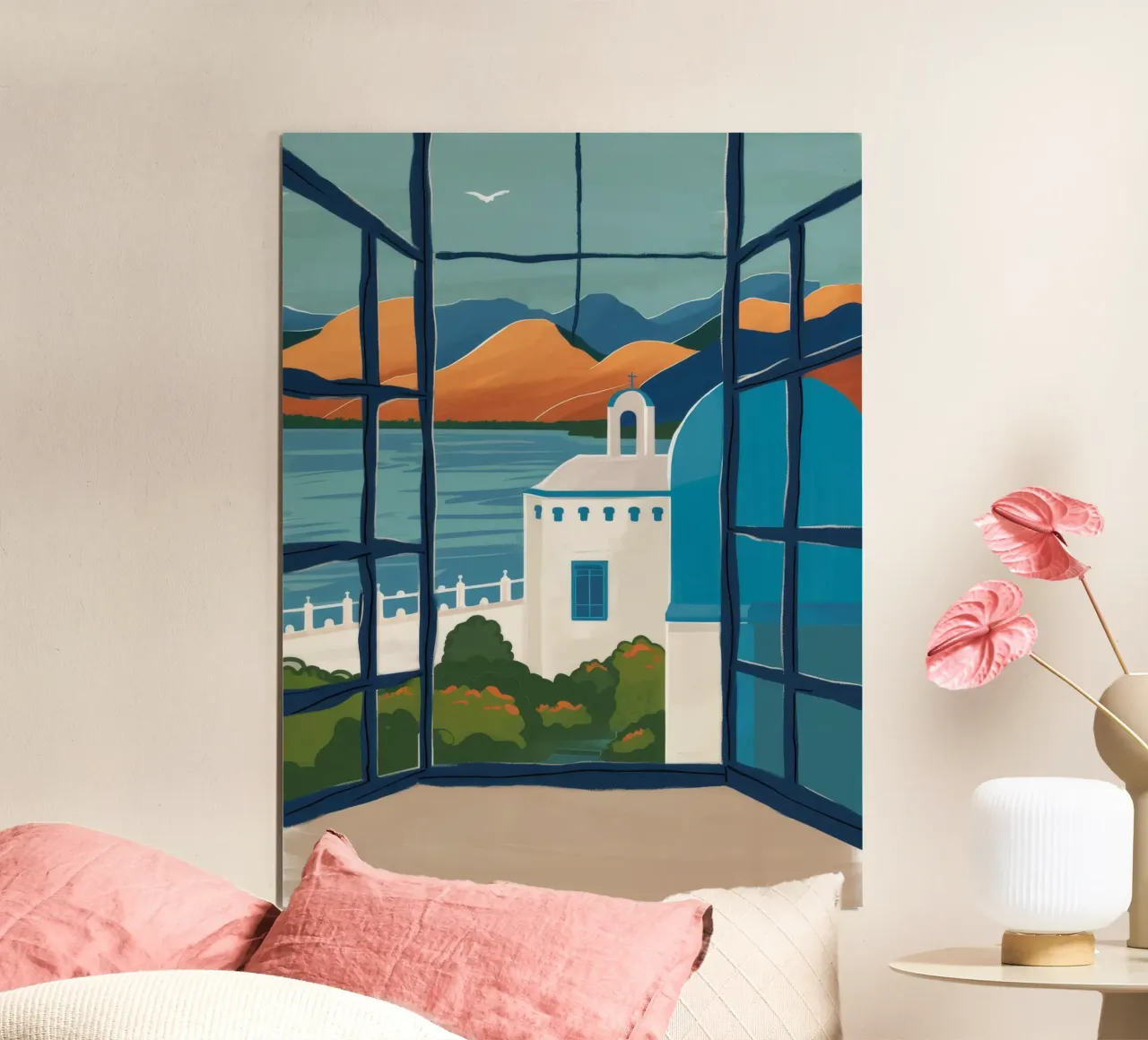 Fenster zum Meer Poster mit Kunststoffrahmen von FadeAura