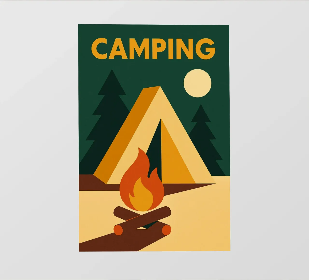 Camping - The ideal poster for nature lovers backlit film by JETLAG | affiches voyage