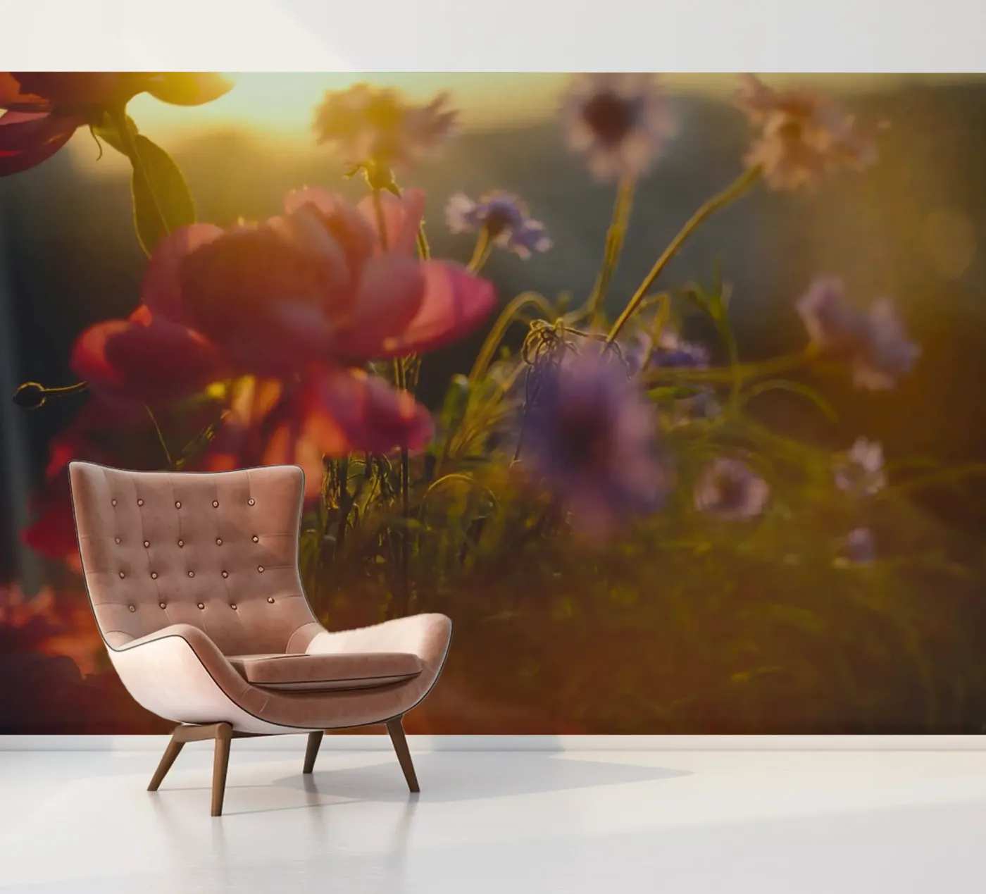 bloementuin fotobehang van Earthly Visions