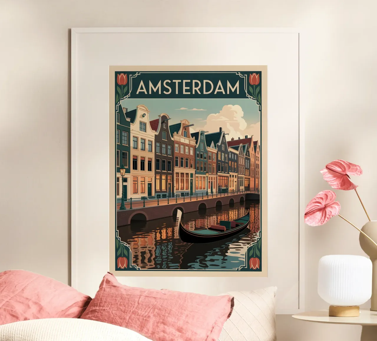 Manifesti di viaggio vintage di Amsterdam poster con telaio in alluminio da Vintage Travel Art