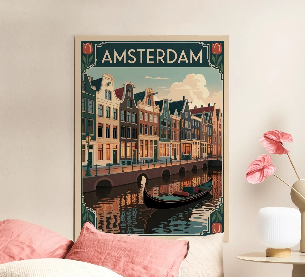 Manifesti di viaggio vintage di Amsterdam poster con telaio in alluminio da Vintage Travel Art