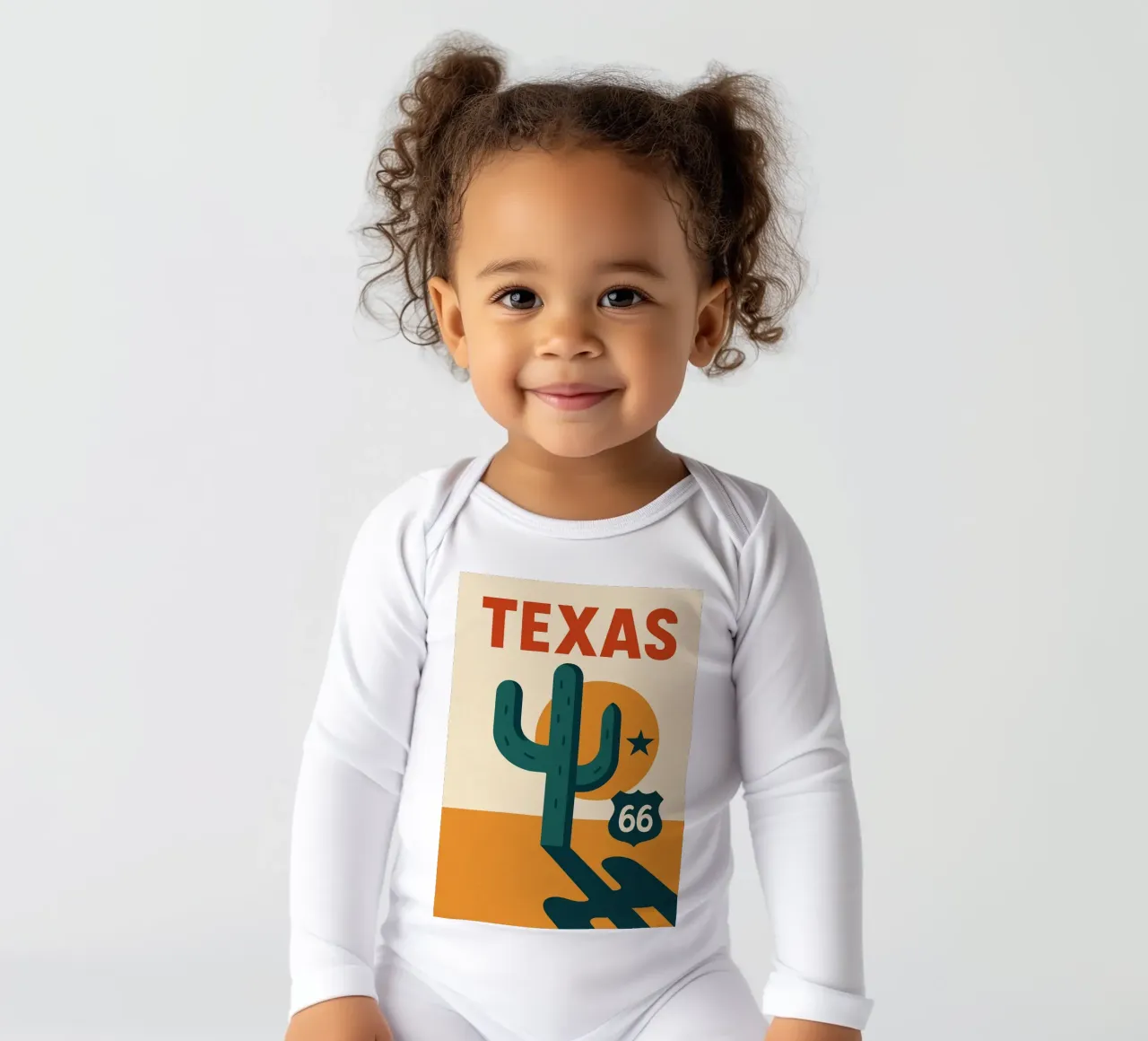 Texas - Der Geist der Route 66 in einer grafischen Version Langarm Babybody von JETLAG | affiches voyage