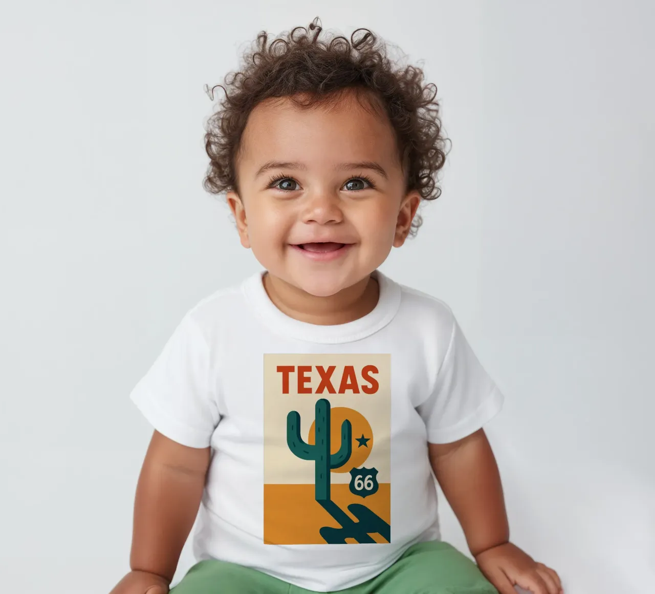 Texas - Der Geist der Route 66 in einer grafischen Version Baby T-Shirt von JETLAG | affiches voyage