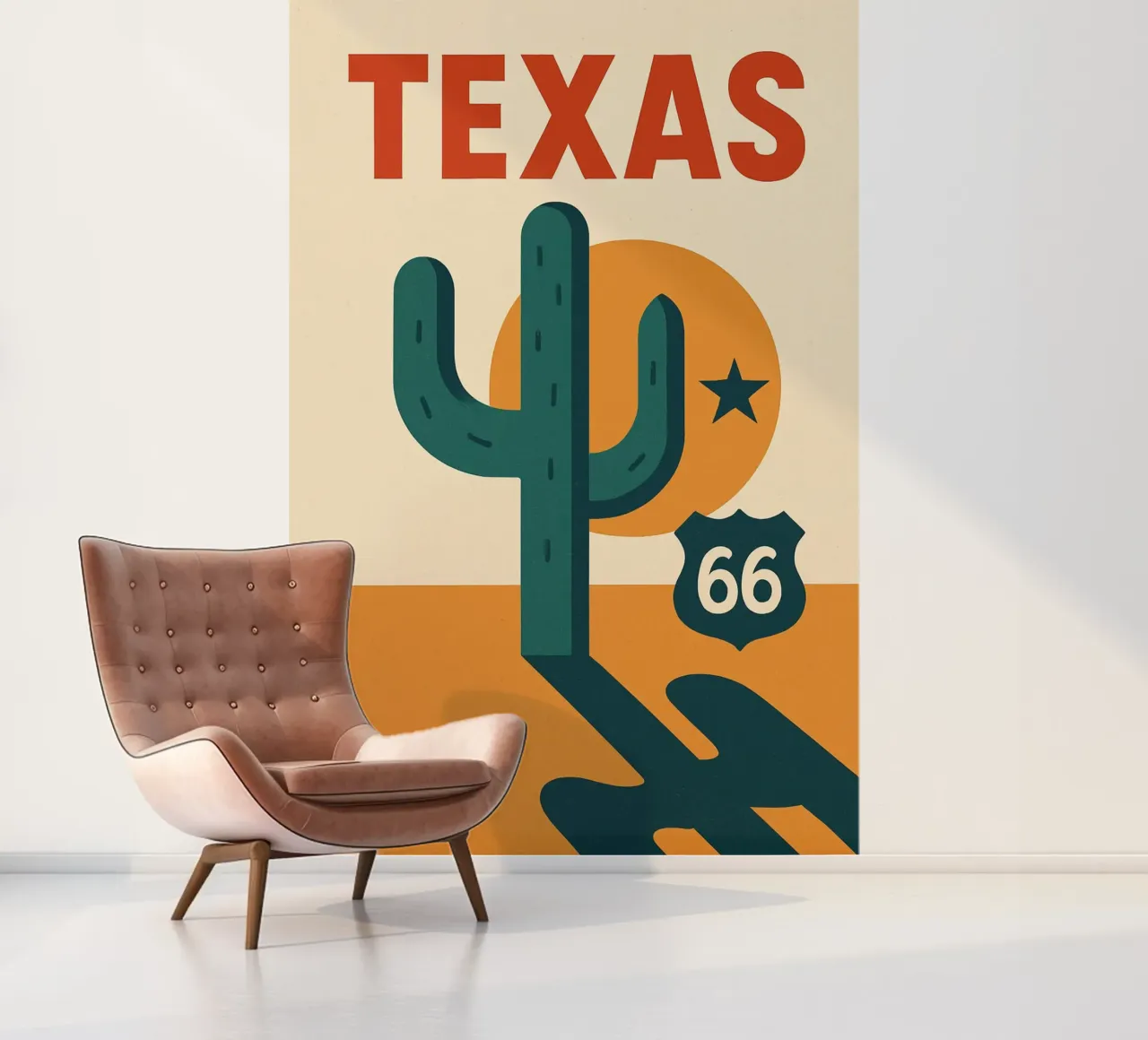 Texas - The Route 66 spirit in graphic form photo wallpaper by JETLAG | affiches voyage