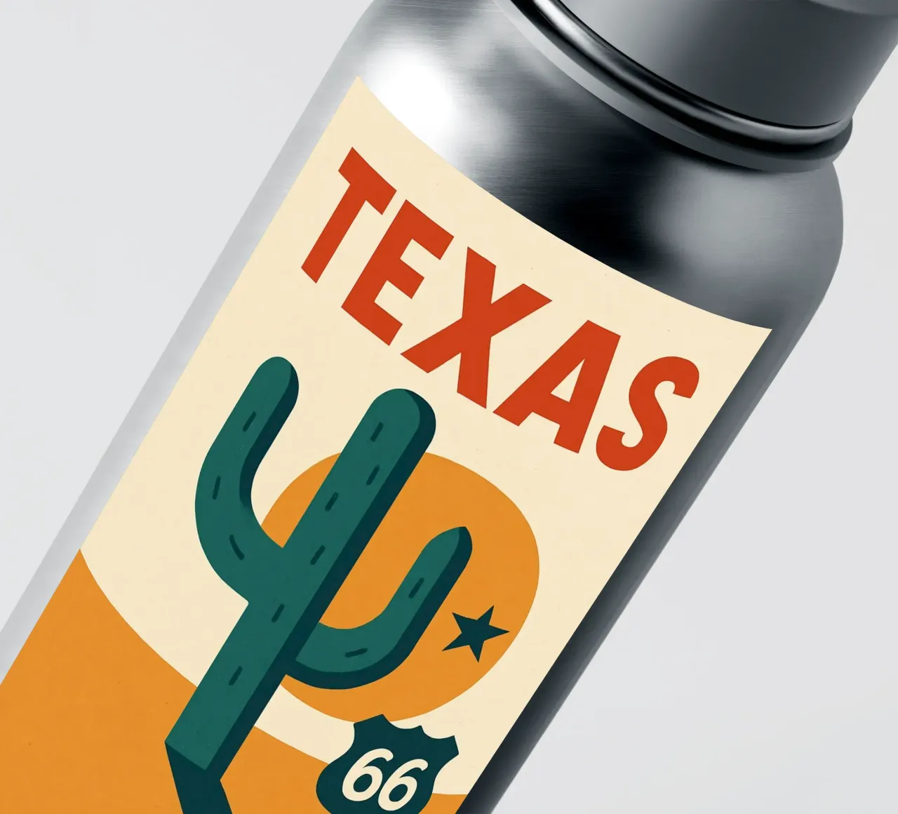 Texas - Der Geist der Route 66 in einer grafischen Version Sticker von JETLAG | affiches voyage