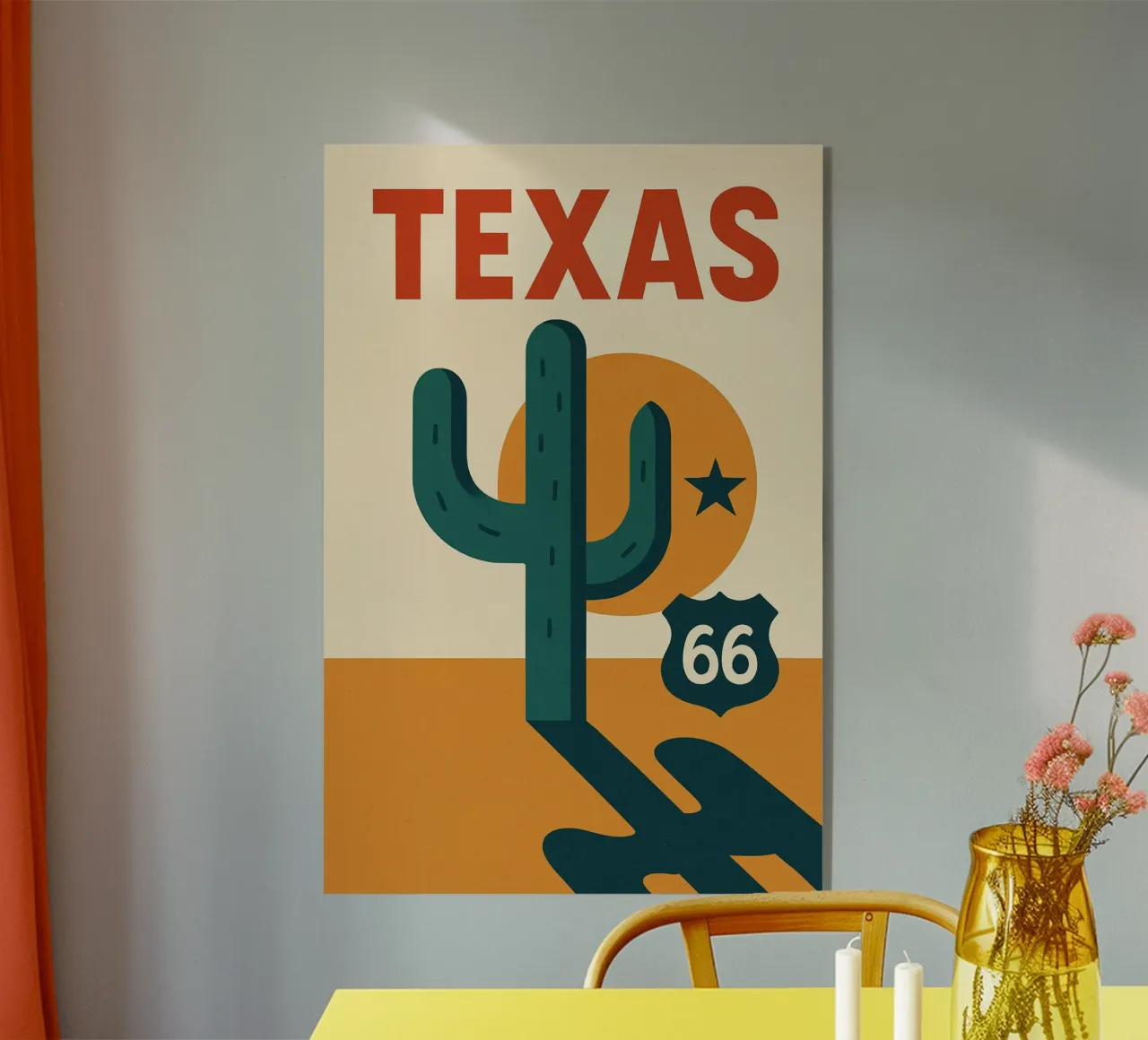 Texas - Der Geist der Route 66 in einer grafischen Version Acryl-Glas von JETLAG | affiches voyage