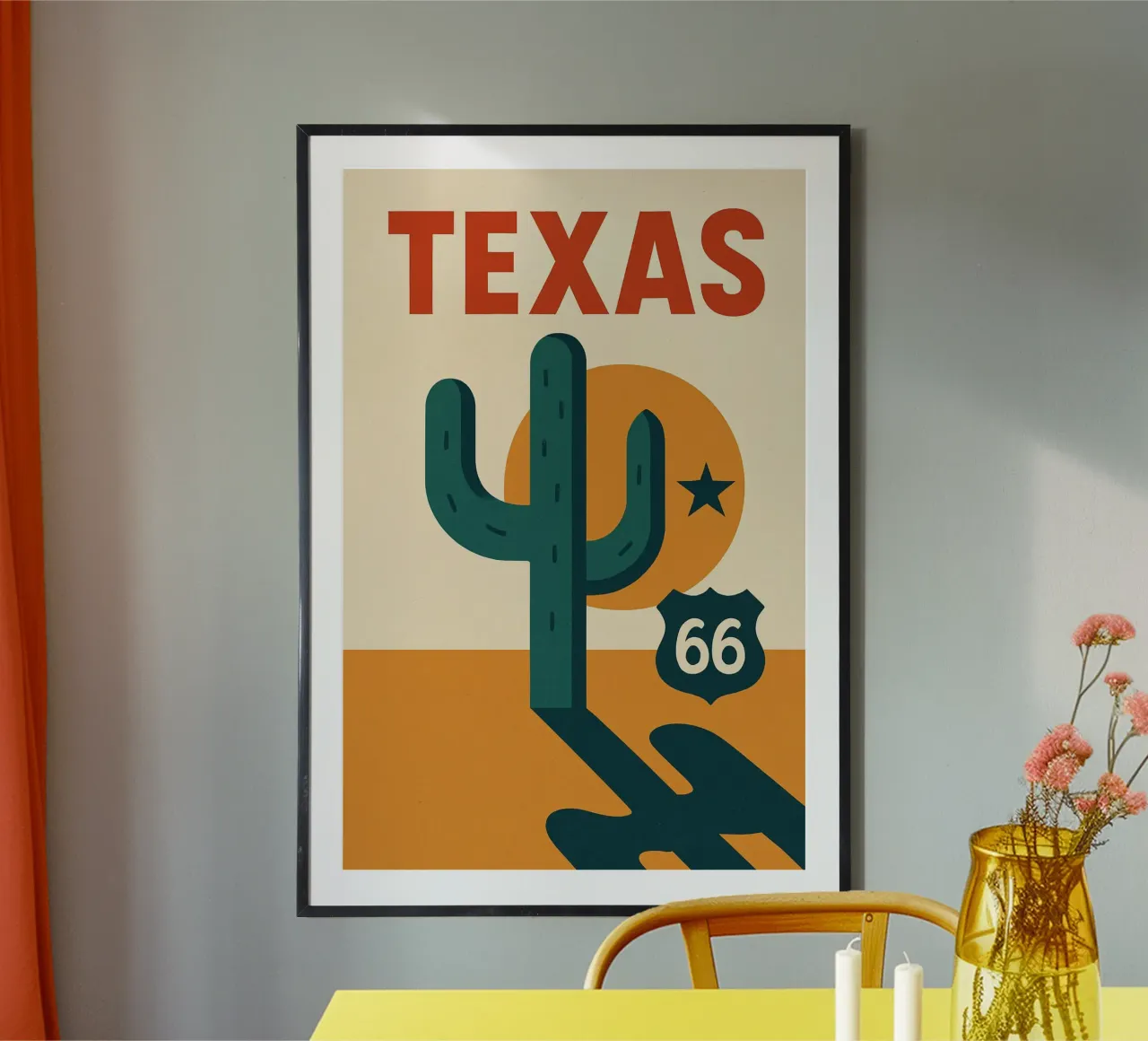 Texas - Der Geist der Route 66 in einer grafischen Version Hahnemühle von JETLAG | affiches voyage