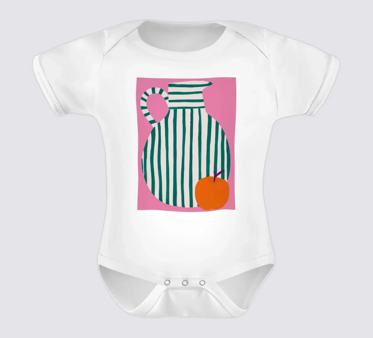 Brocca a righe arancione body neonato maniche corte da Muse Artworks