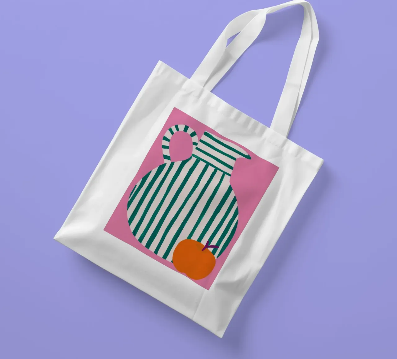 Brocca a righe arancione borsa in juta da Muse Artworks