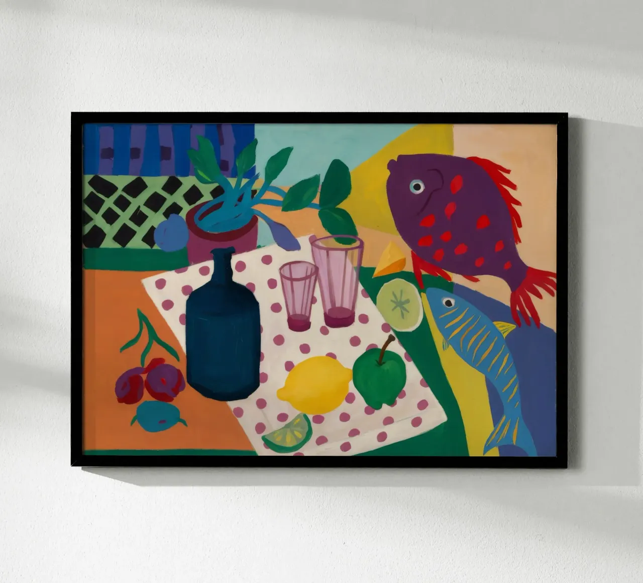 Cocktail Hour del pappagallo poster con telaio in plastica da Fable Tempa