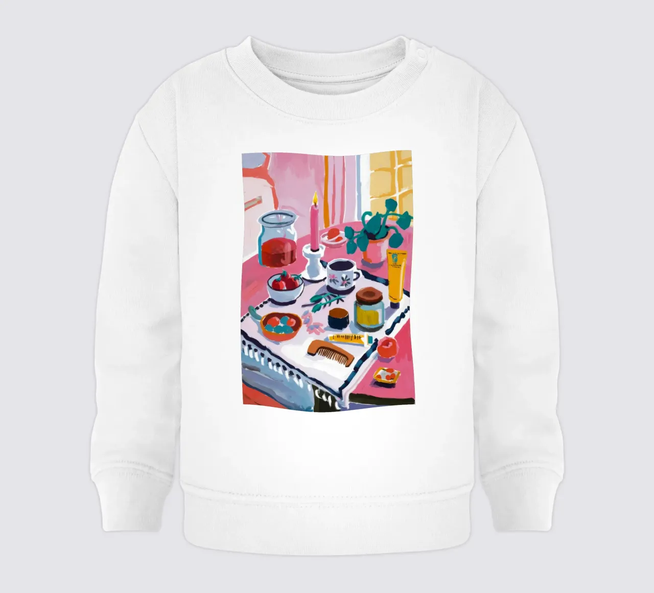 Teatime Table Spread baby sweatshirt by Haven Fantasy