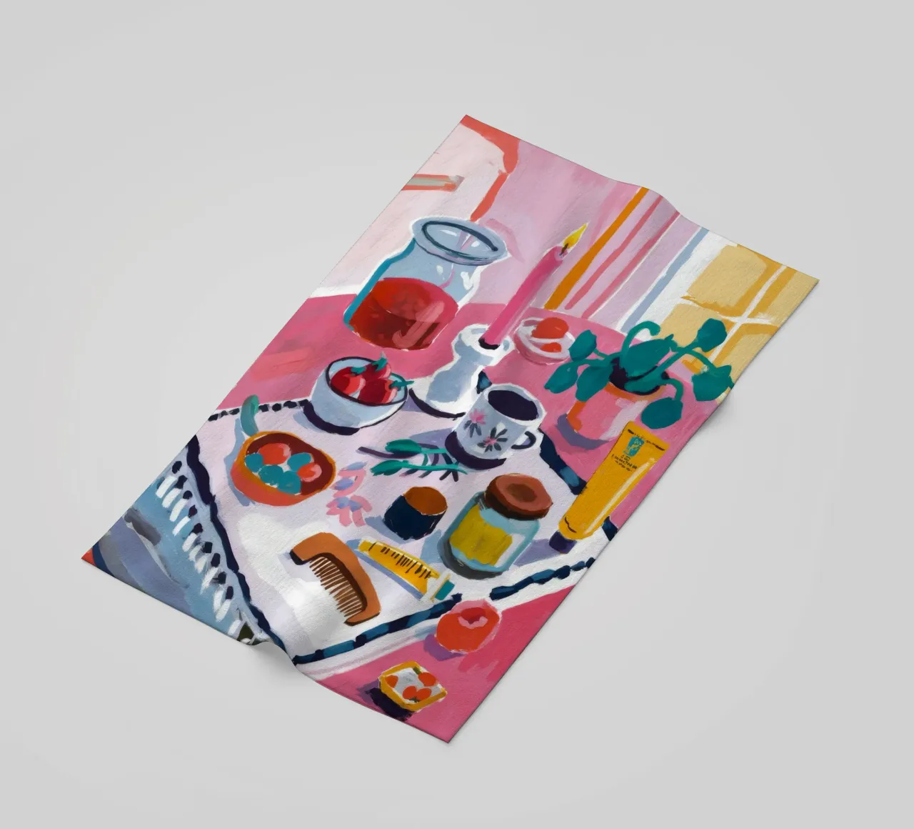 Teatime Table Spread beach towel by Haven Fantasy