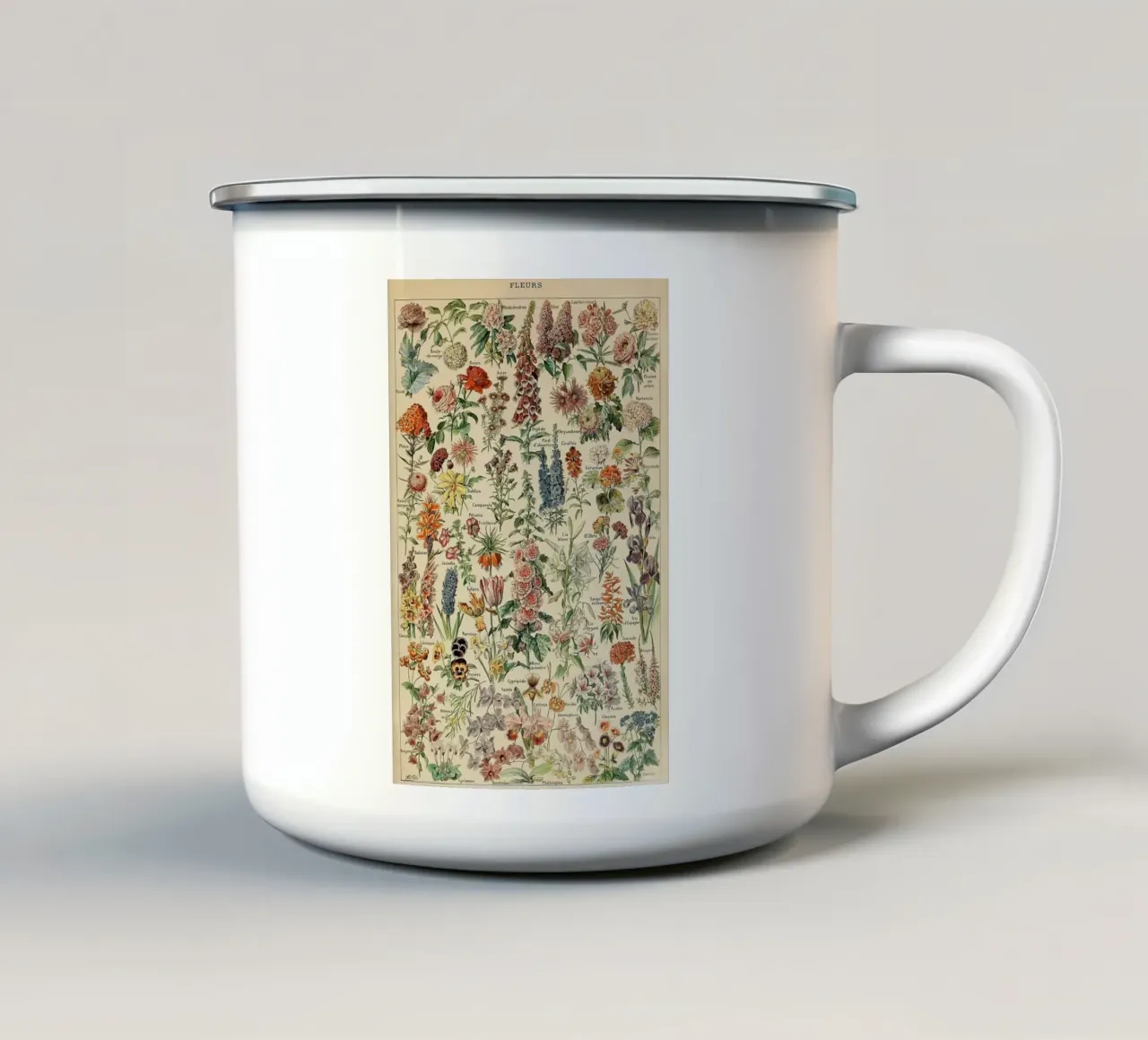 fiori illustrazioni botaniche fleurs roses tazza in smalto da Graham Robertson