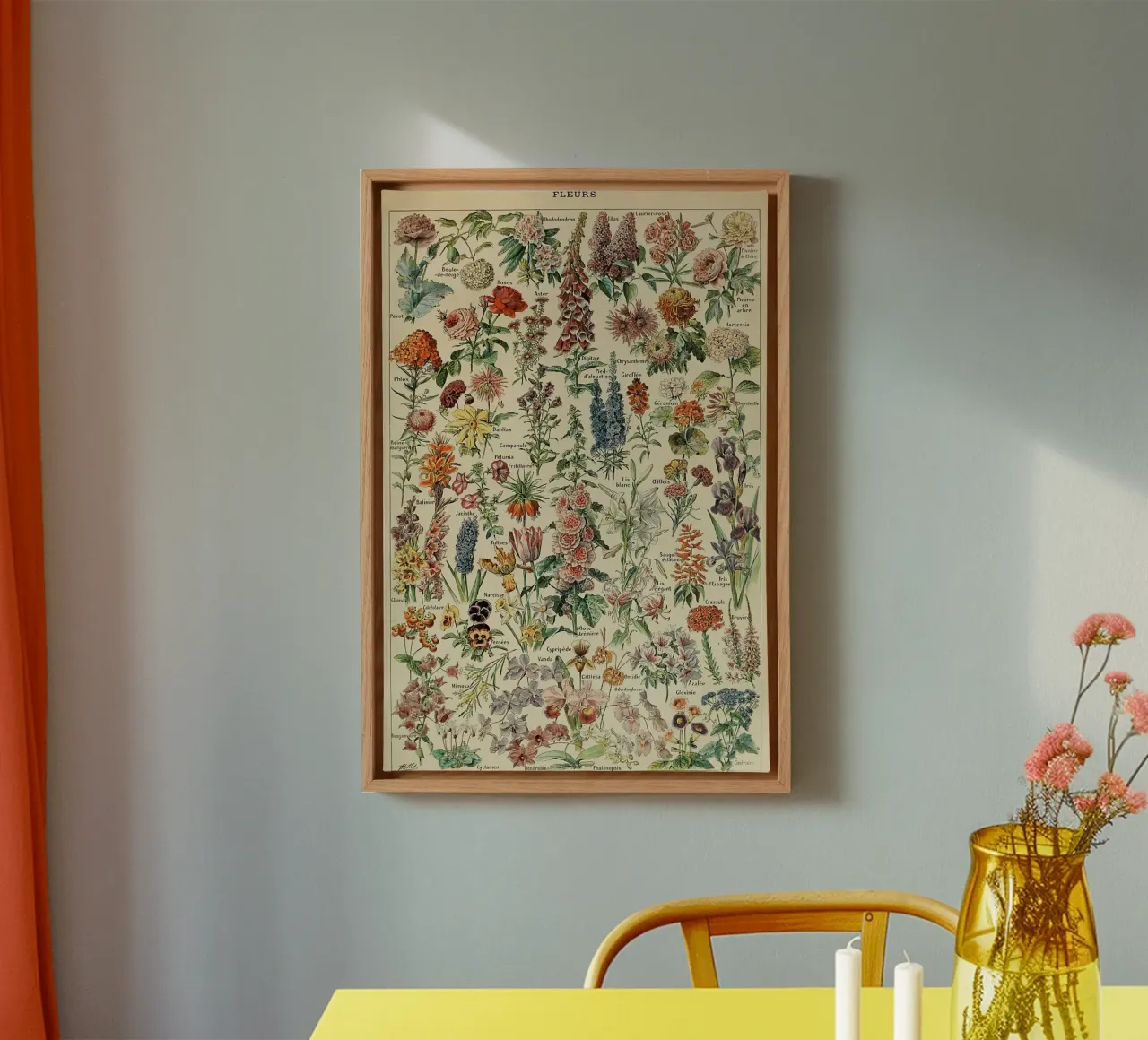 fiori illustrazioni botaniche fleurs roses tela con Cornice a cassetta da Graham Robertson
