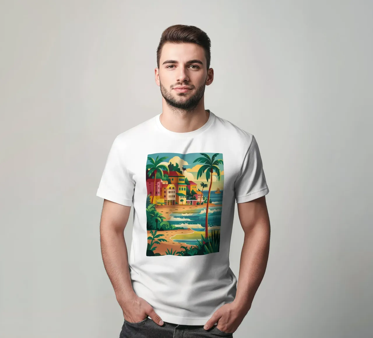 Positano Beach Day t-shirt da FadeAura