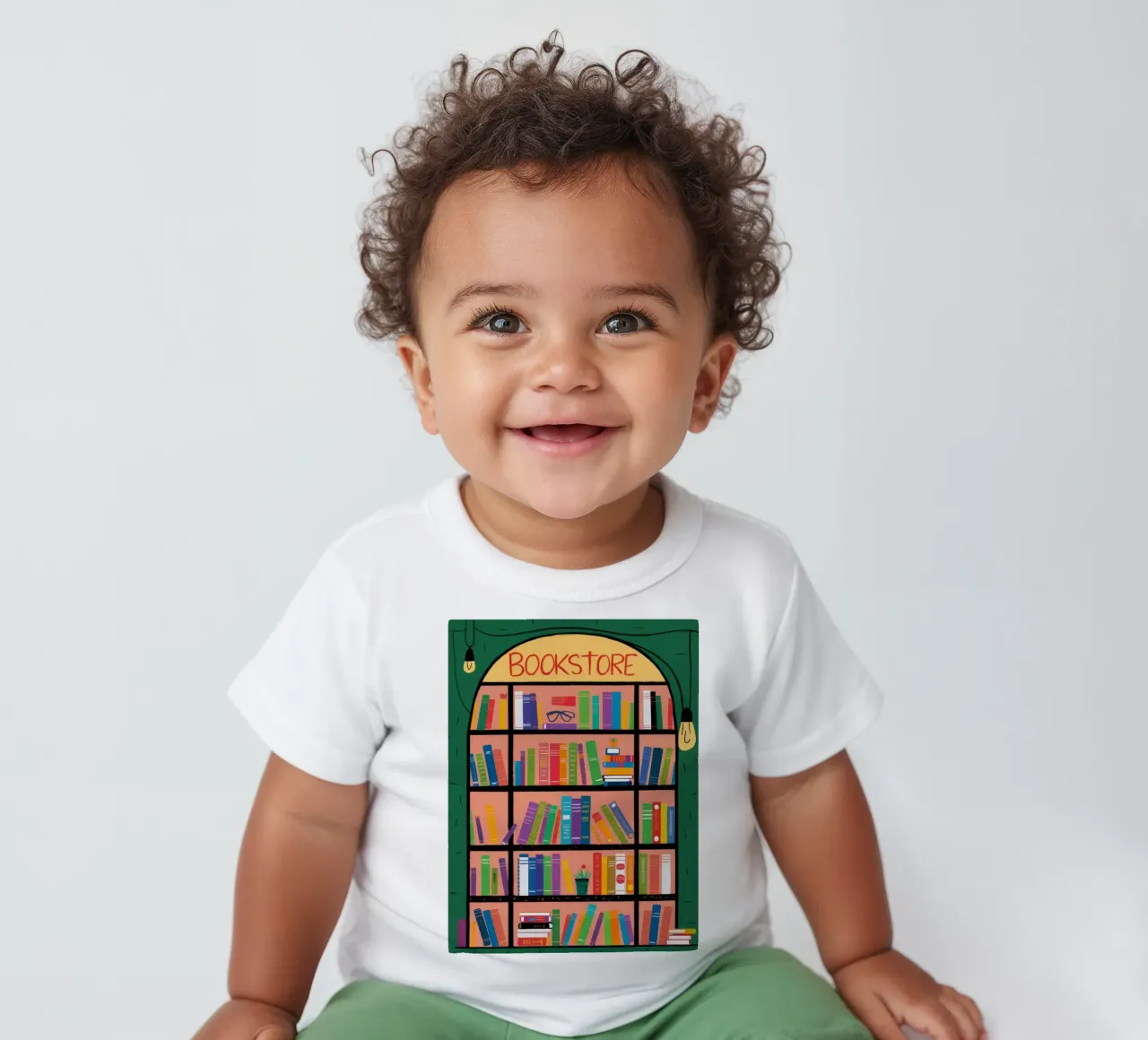 Bookstore Window Wonder baby t-shirt by Muse Artworks