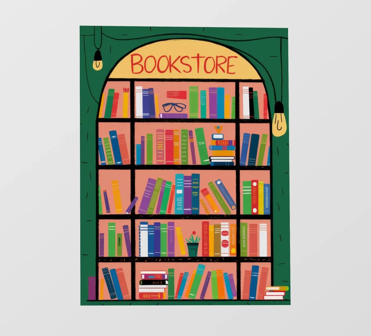 Escaparate de librería Wonder lámina retroiluminada de Muse Artworks