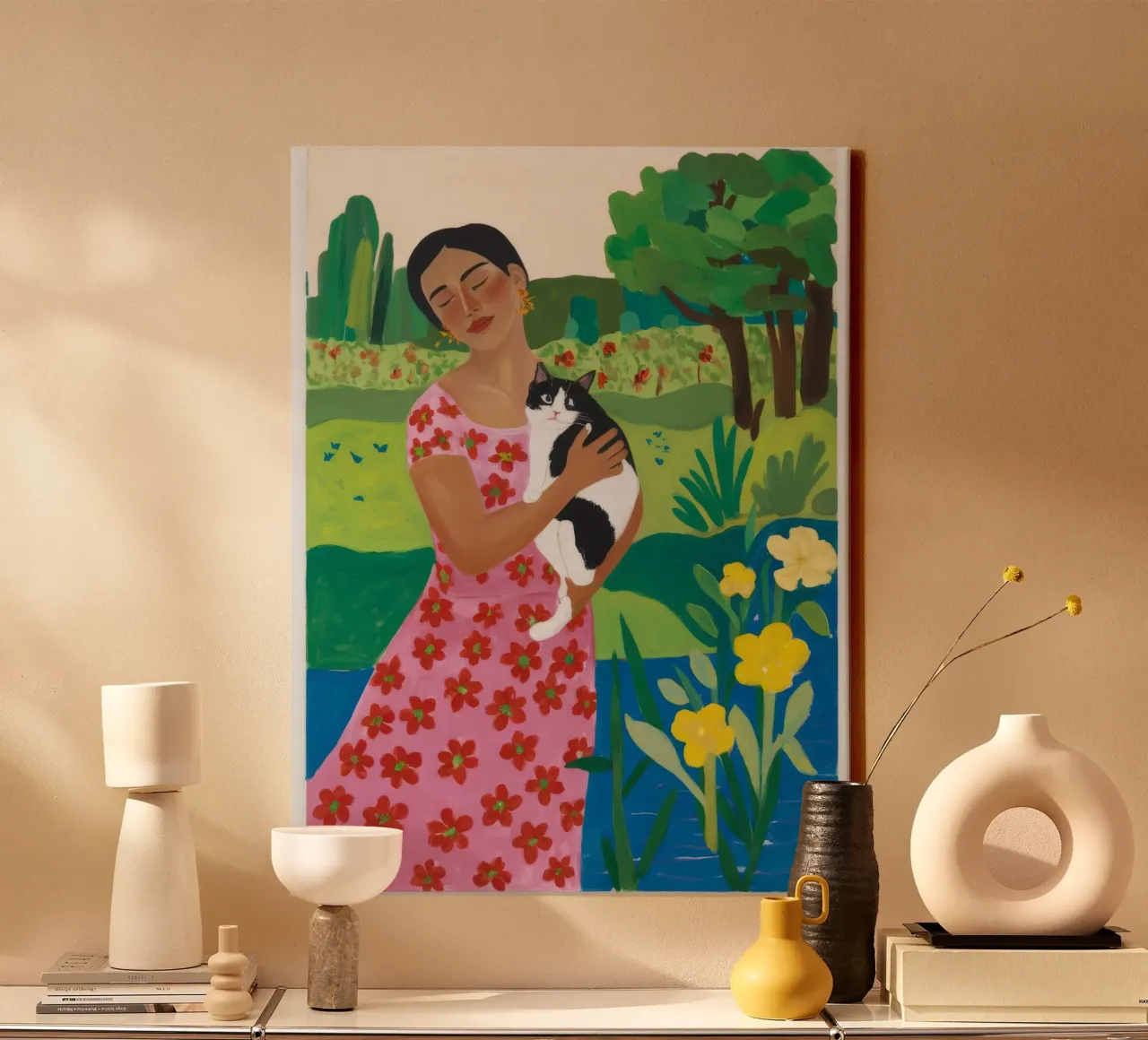 Tuin Oogst Schoonheid canvas met Baklijst van Haven Fantasy