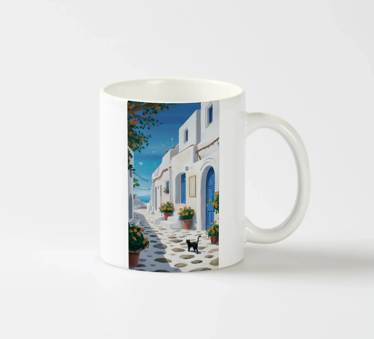 Passeggiata con i gatti dell'isola greca tazza in ceramica da FadeAura