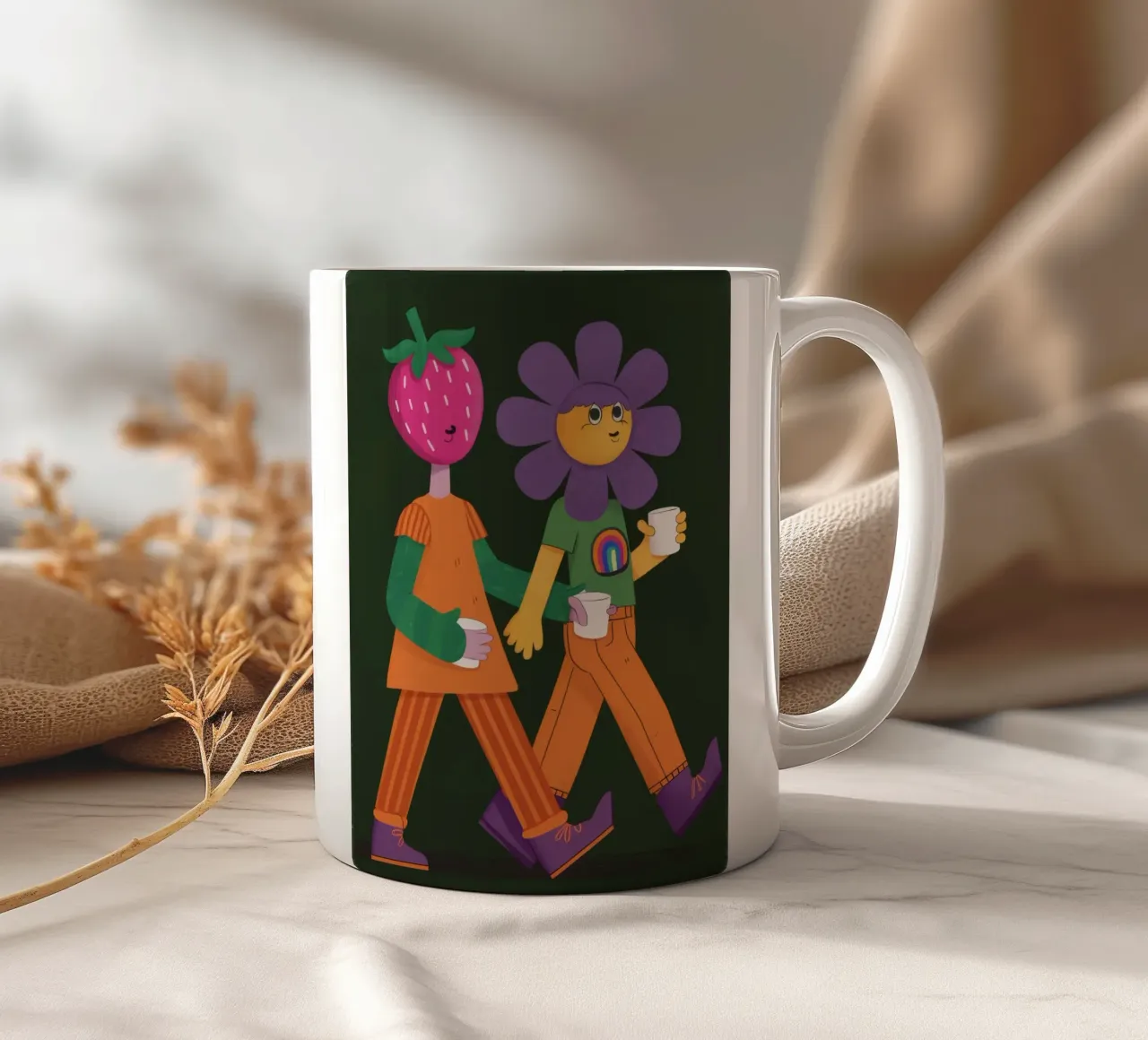 Passeggiata a testa in fiore tazza in ceramica da Stone Decade