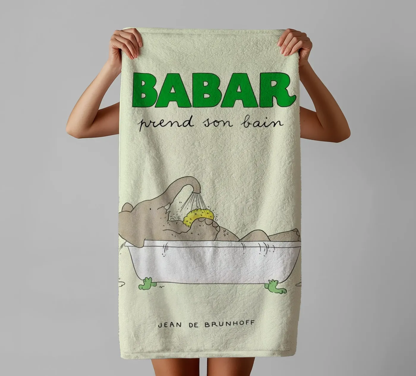 Babar Bathtime towel by Little Flourishes