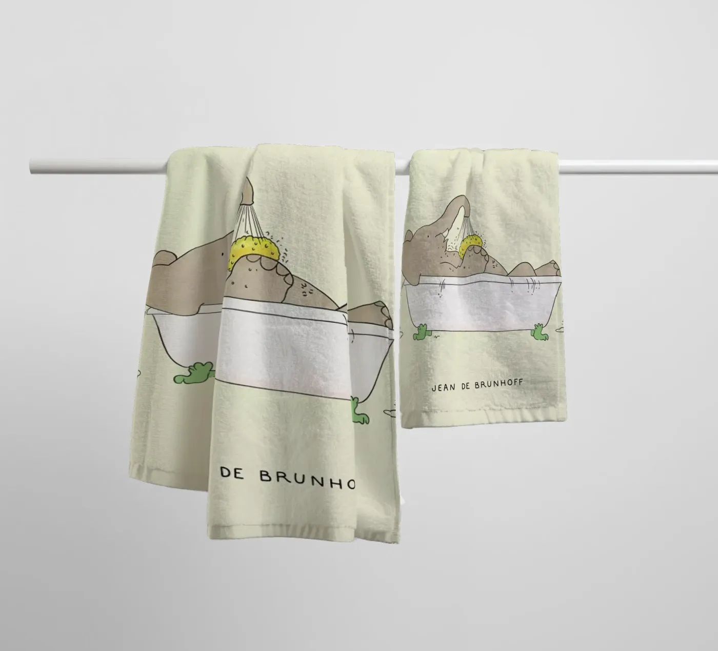 Babar Bathtime badhanddoek van Little Flourishes