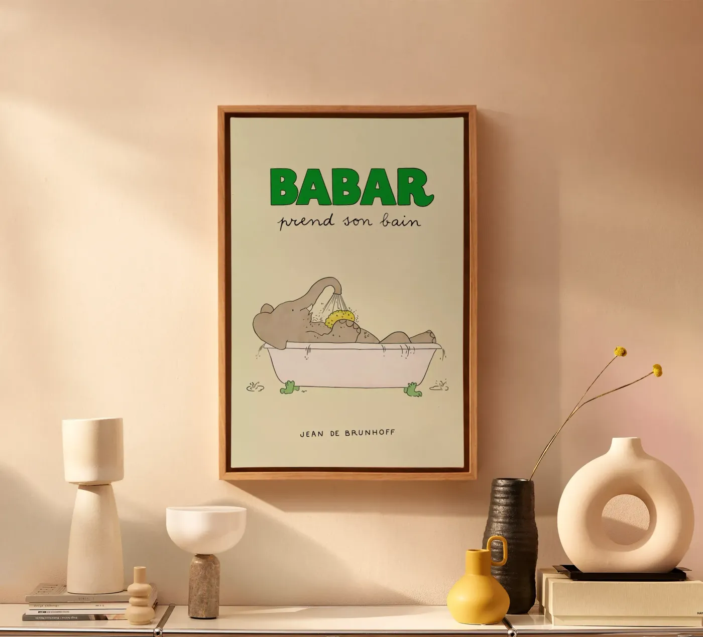 Babar Bathtime canvas by Little Flourishes