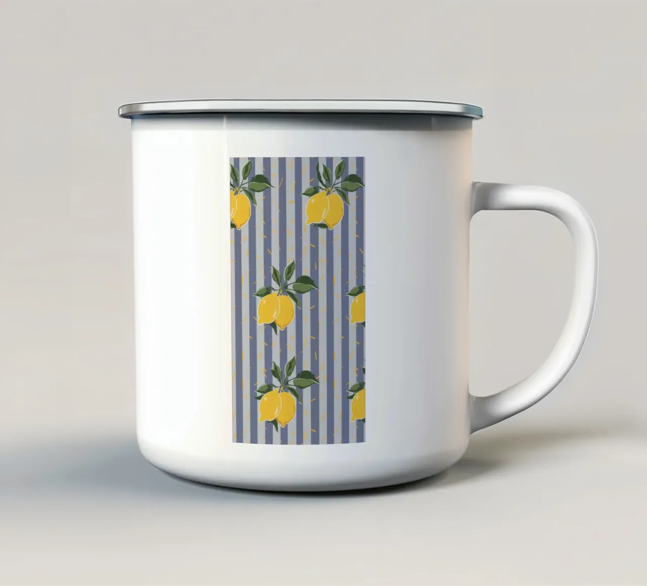 Raya rama de limón taza de esmalte de Muse Artworks