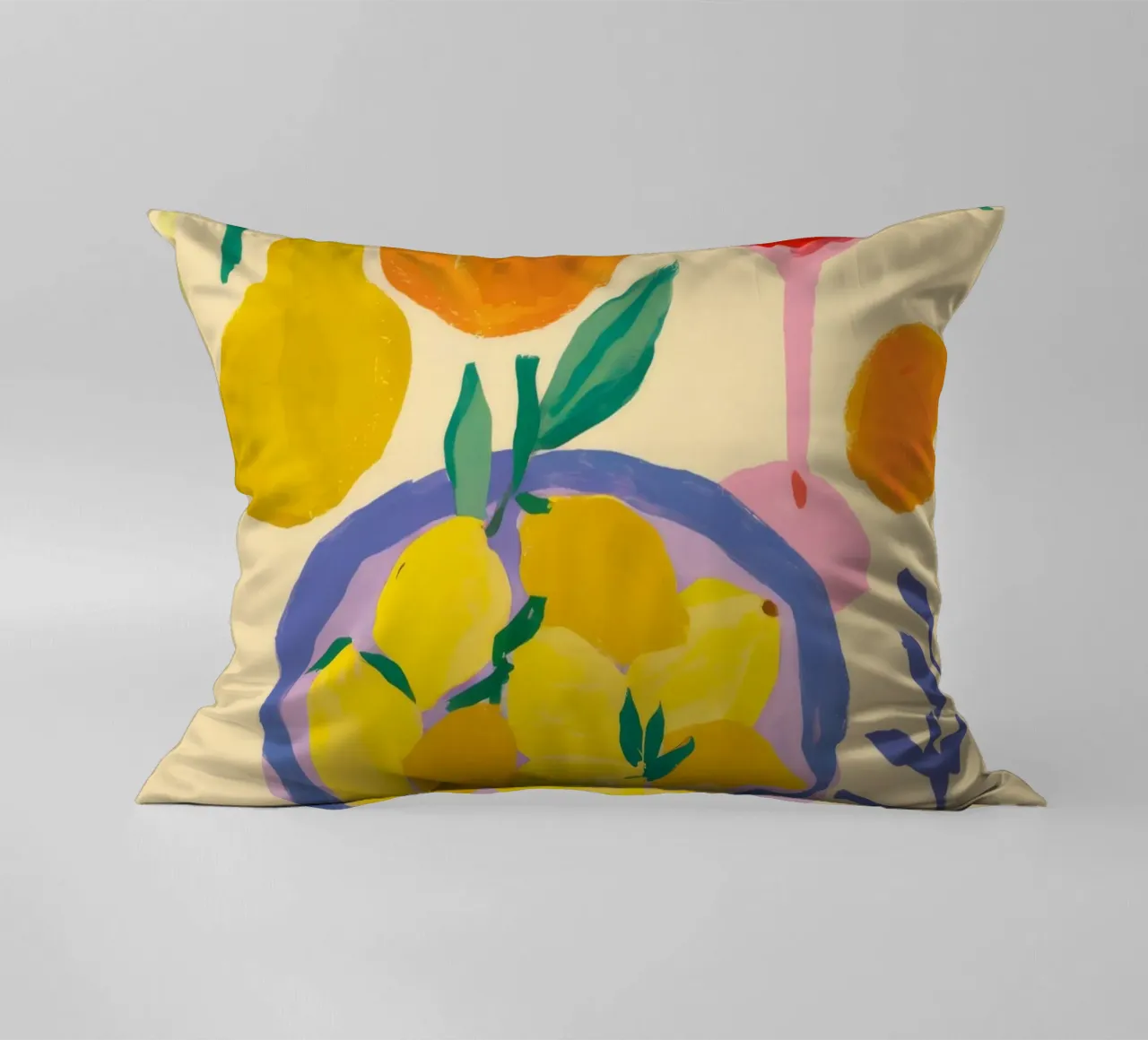 Orange and Pear Stillness decorative cushion by Haven Fantasy