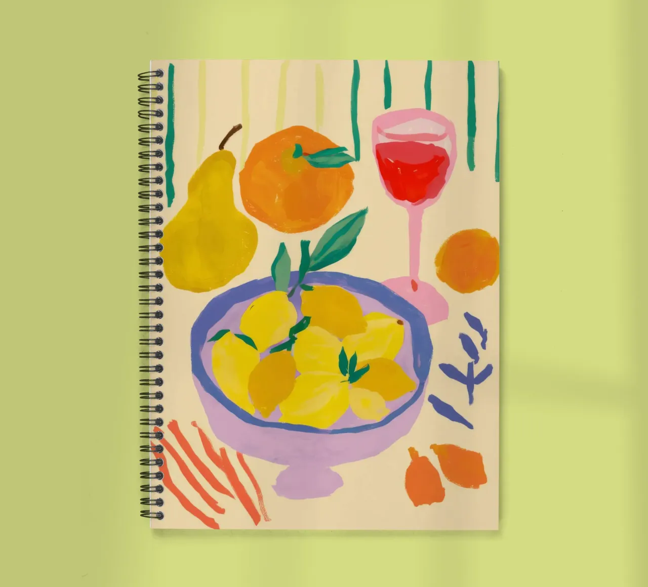 Orange and Pear Stillness spiral notebook by Haven Fantasy