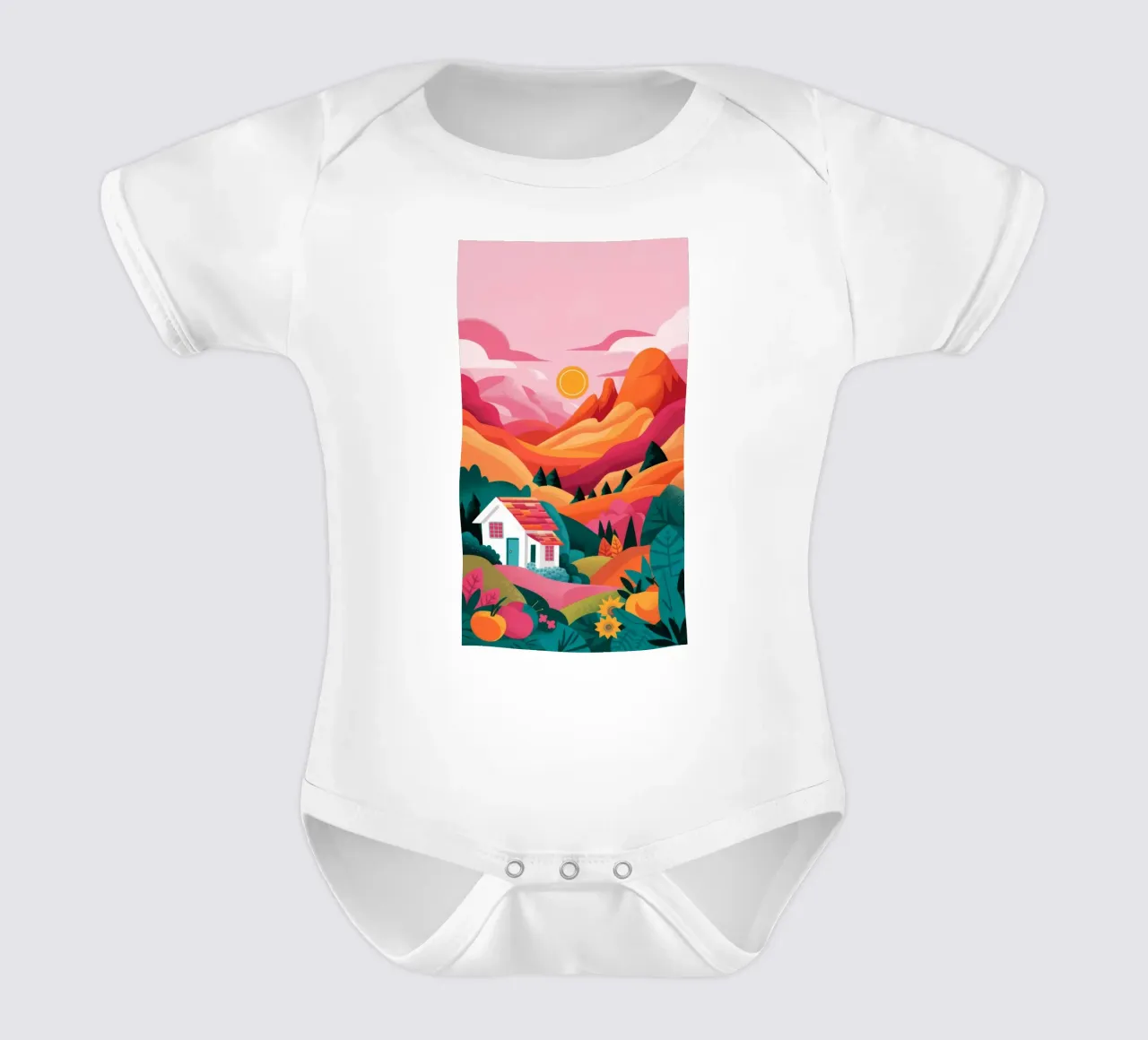 Colline di Little House body neonato maniche corte da FadeAura
