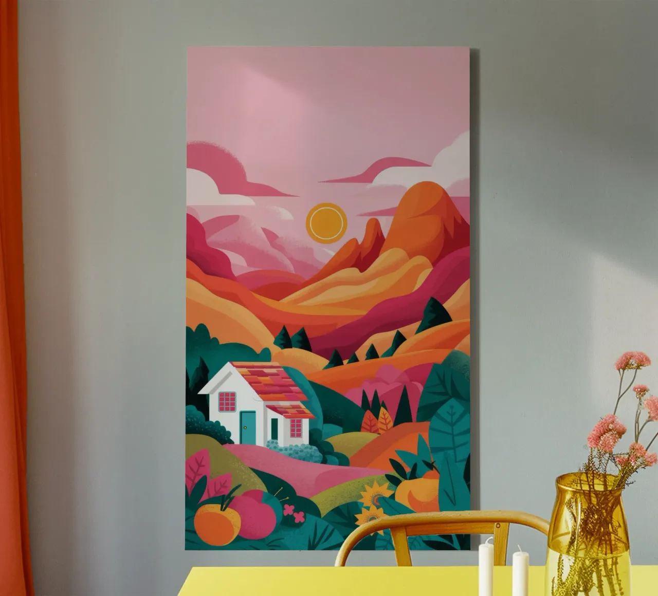 Colline di Little House tela con Cornice a cassetta da FadeAura