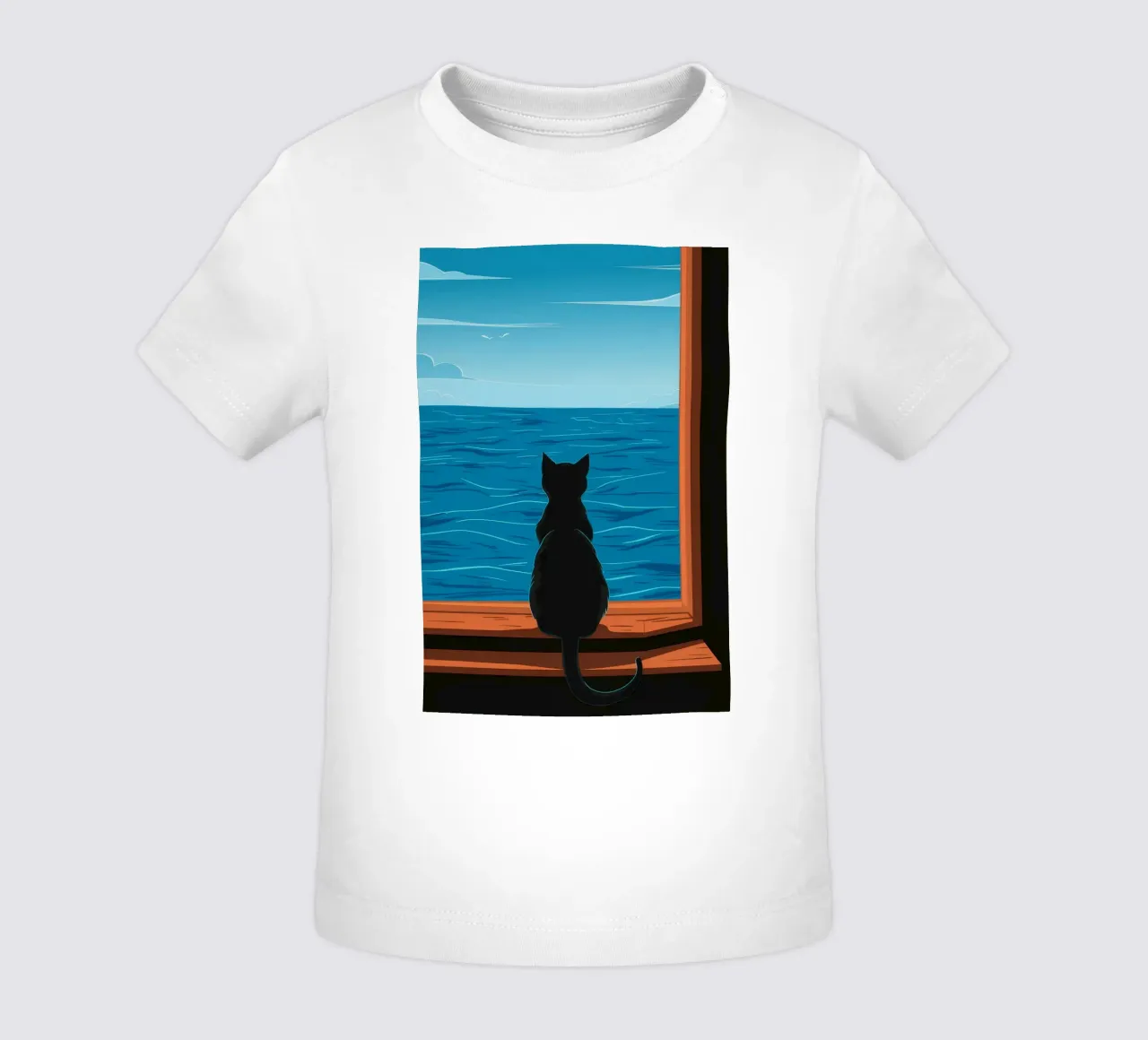 Chat de fenêtre Seaview t-shirt pour bébé de FadeAura
