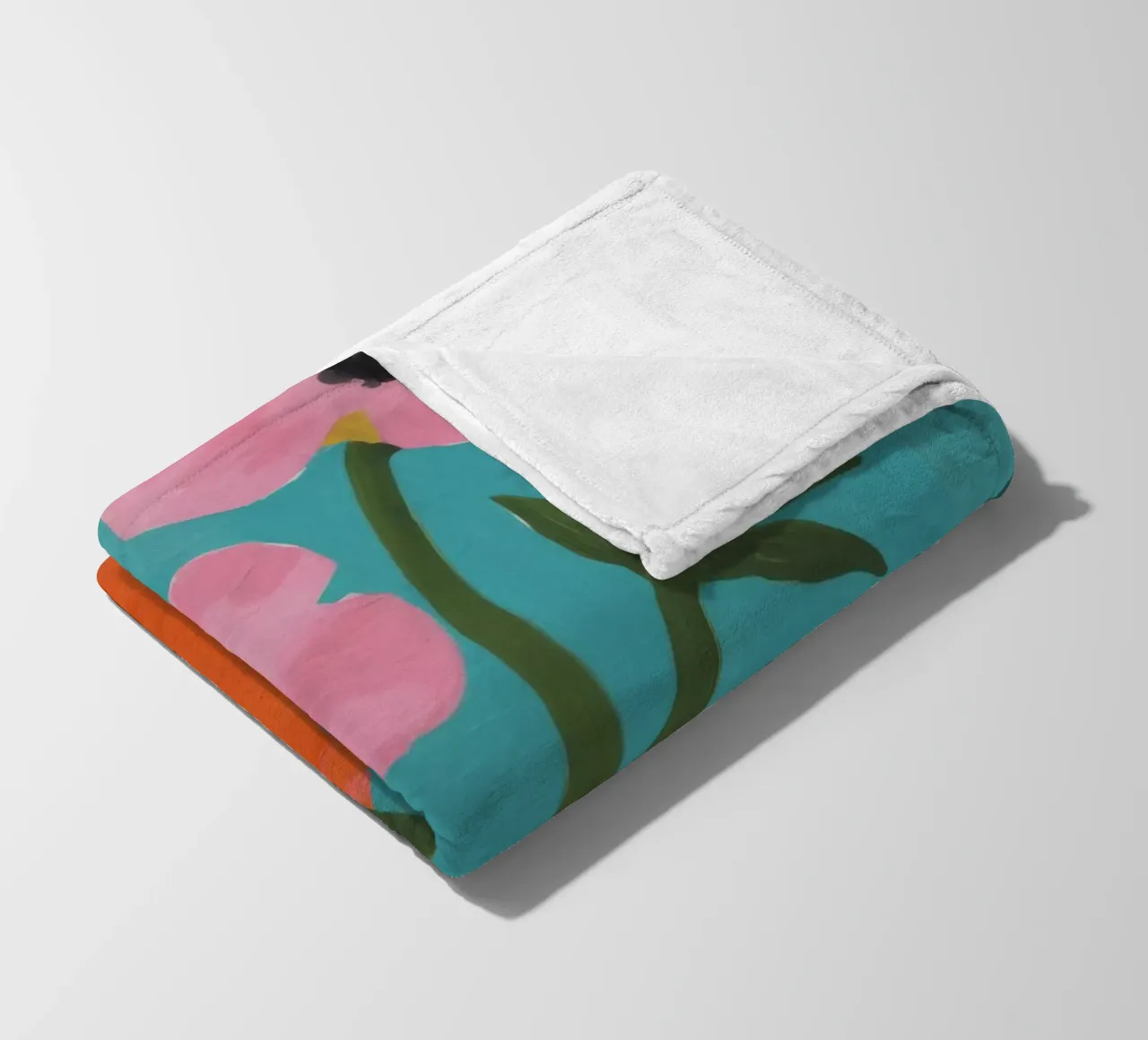 Vaso arancione Fiori rosa coperta in pile da Haven Fantasy