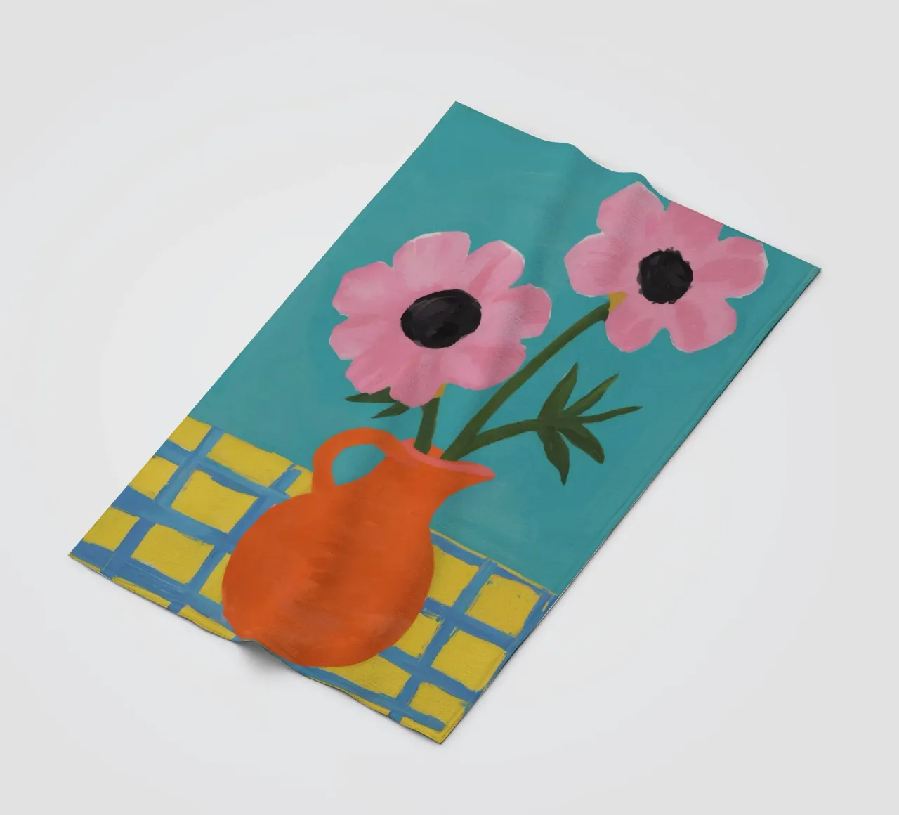 Vaso arancione Fiori rosa coperta in pile da Haven Fantasy
